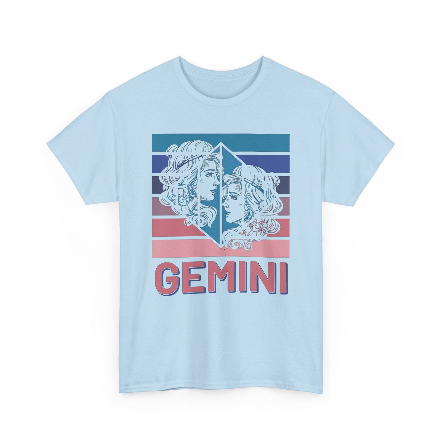 Gemini Zodiac Tee, Unisex Heavy Cotton Shirt for Astrology Lovers, Birthday Gift, Vintage Design, Retro Horoscope Style, Star Sign Apparel