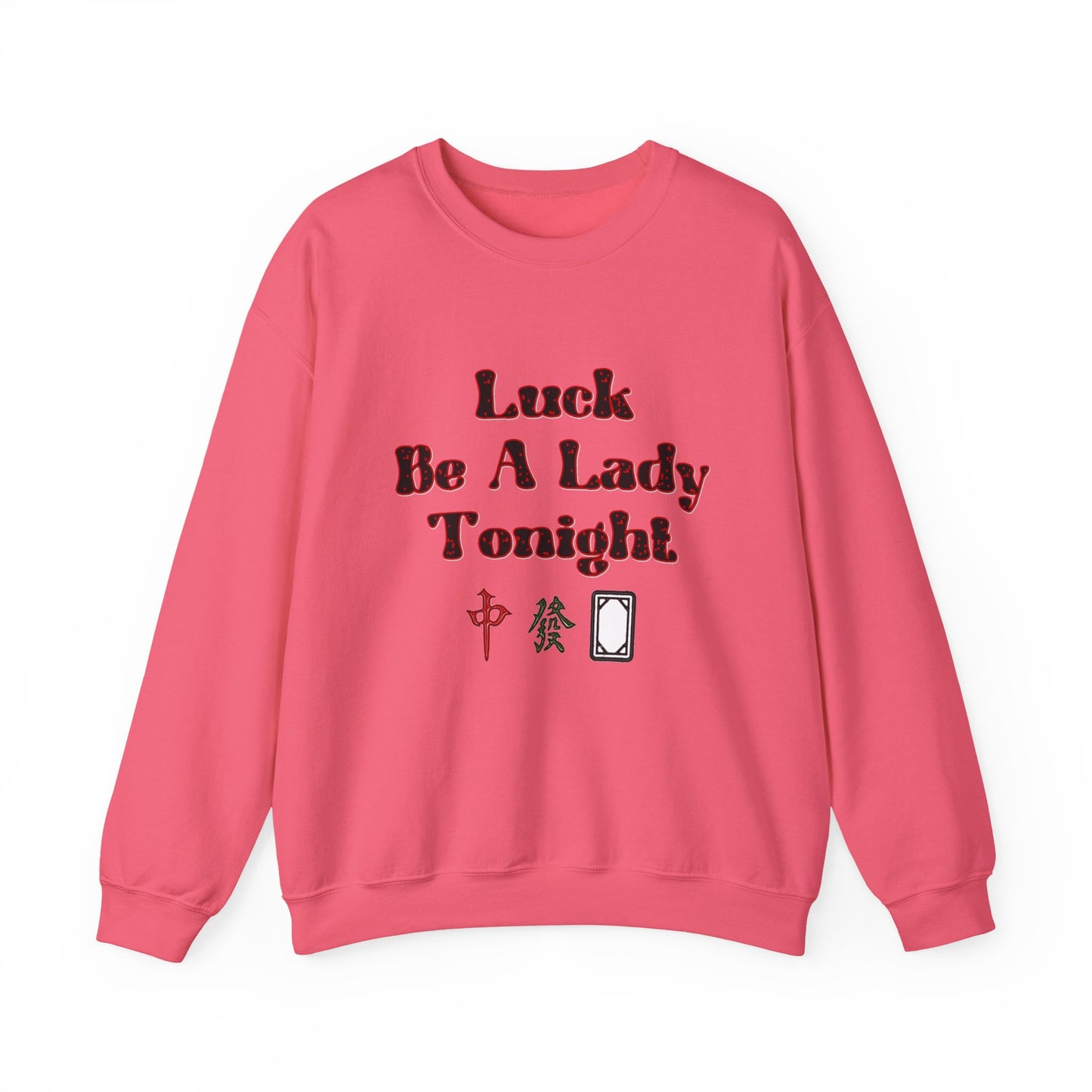 Boho Mahjong Inspired Unisex Sweatshirt, Gambler Metaphor Crewneck Jumper, Luck Be a Lady Pullover, Gift for Gamers, Vintage Style Sweater