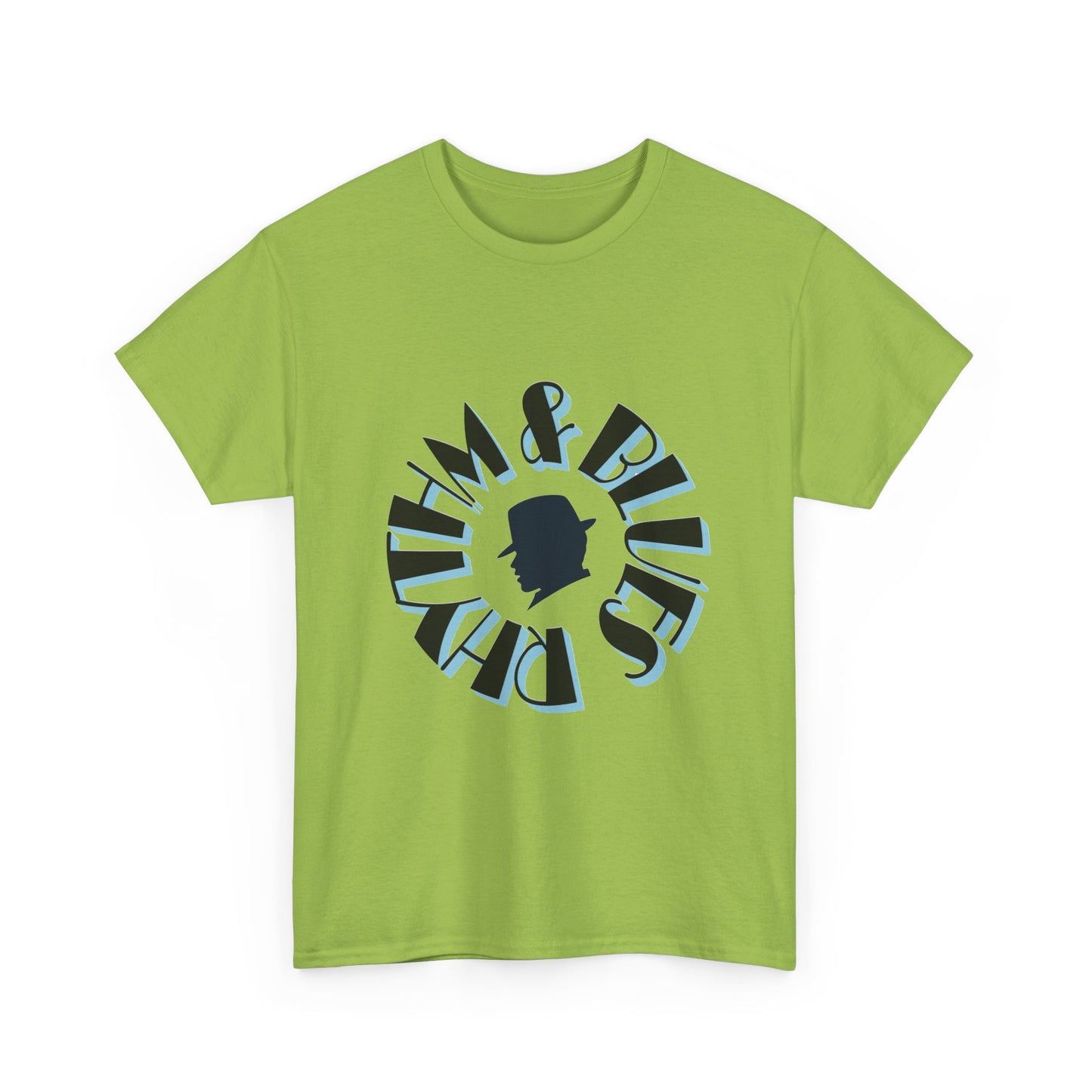 Music Nostalgia Rhythm and Blues Unisex Cotton Tee, Broadway Style Font in Artistic Typography Design Shirt