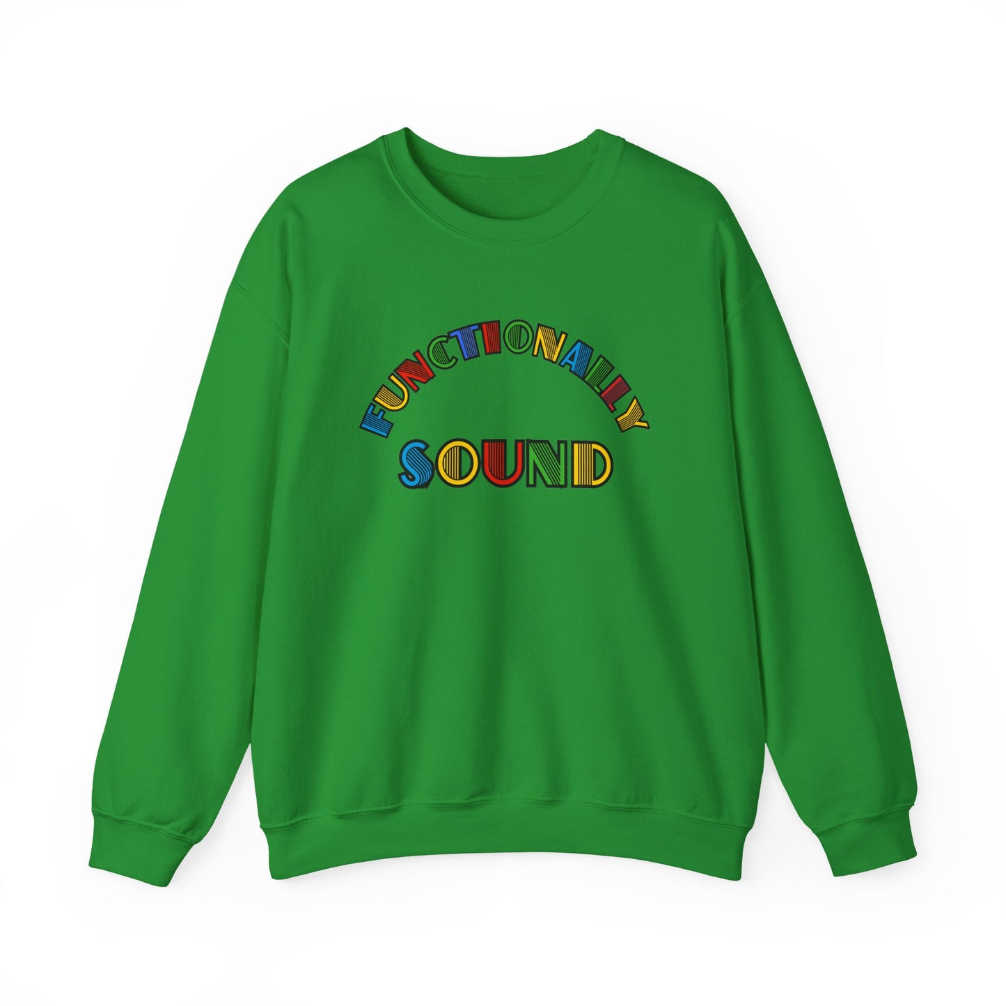 Colorful Typography, 'Functionality Sound' Sweatshirt, Cozy Crewneck, Unisex Gift, Music Lover Apparel, Casual Wear, Birthday Present