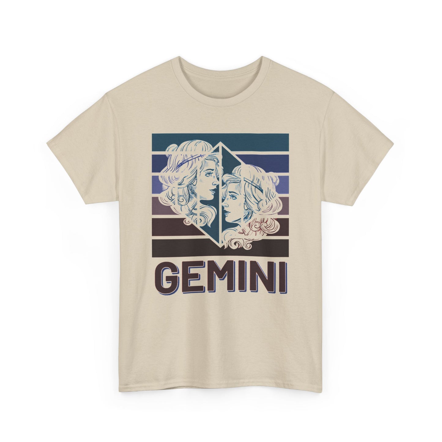 Gemini Zodiac Unisex Heavy Cotton Tee, Astrology Gift Shirt, Birthday Gift for Gemini, Zodiac Sign Tee, Horoscope T-Shirt, Retro Design