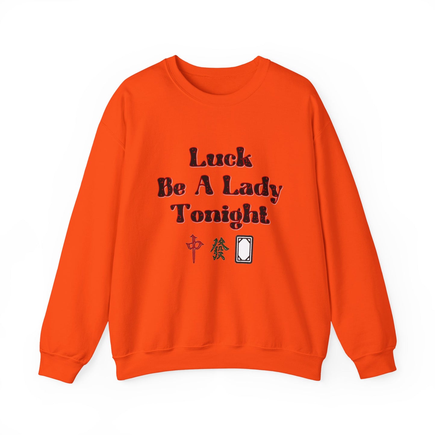 Boho Mahjong Inspired Unisex Sweatshirt, Gambler Metaphor Crewneck Jumper, Luck Be a Lady Pullover, Gift for Gamers, Vintage Style Sweater