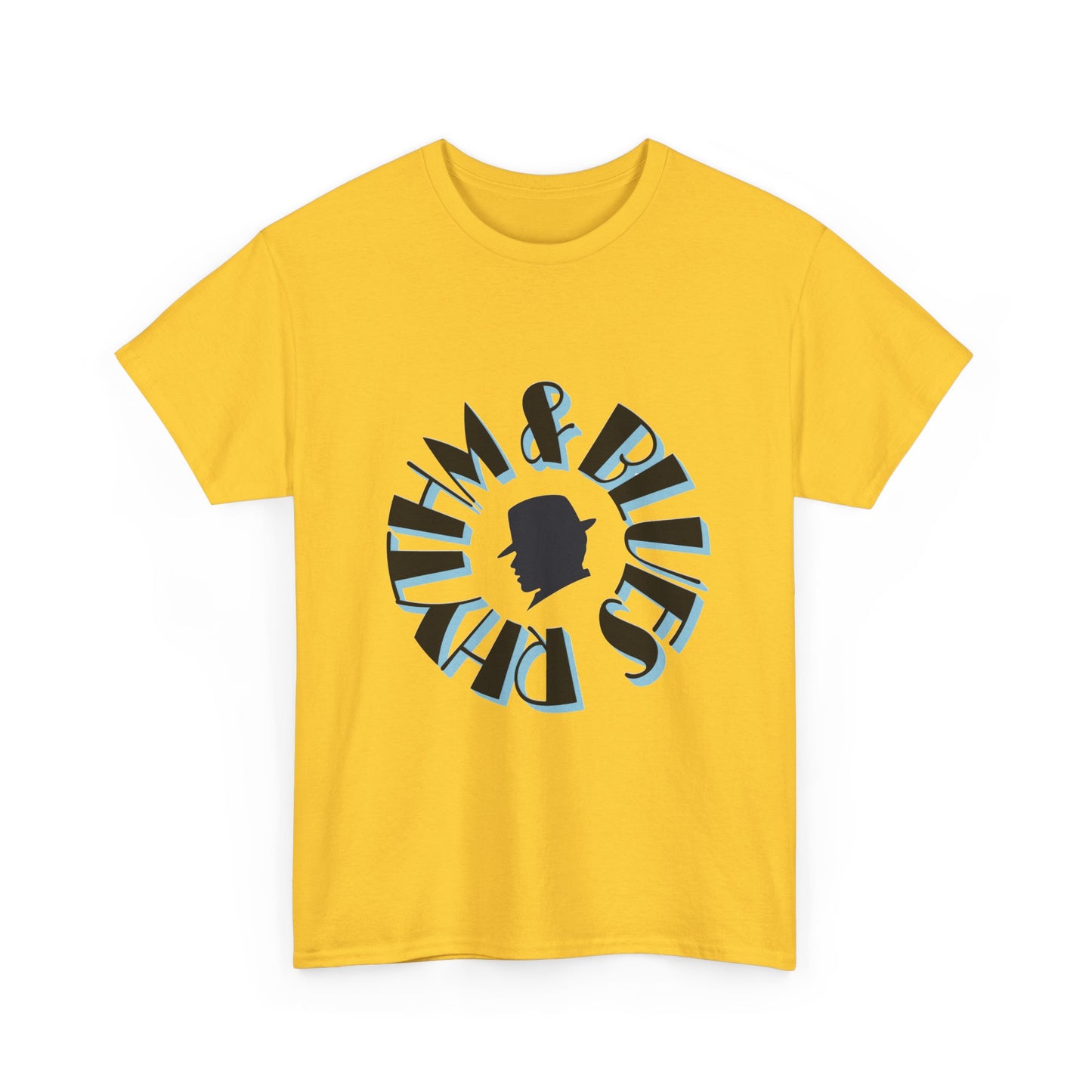 Music Nostalgia Rhythm and Blues Unisex Cotton Tee, Broadway Style Font in Artistic Typography Design Shirt