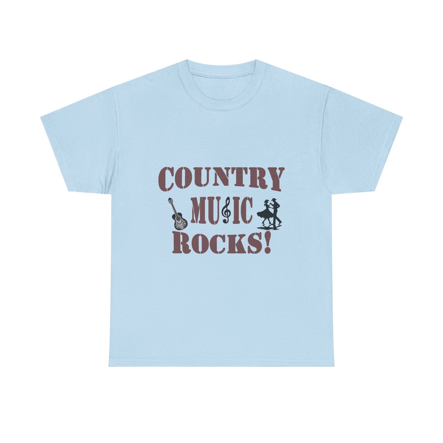 Music Nostalgia Country Music Rocks Unisex Cotton Tee, Artistic Typography Top, Retro Style Graphic Tee