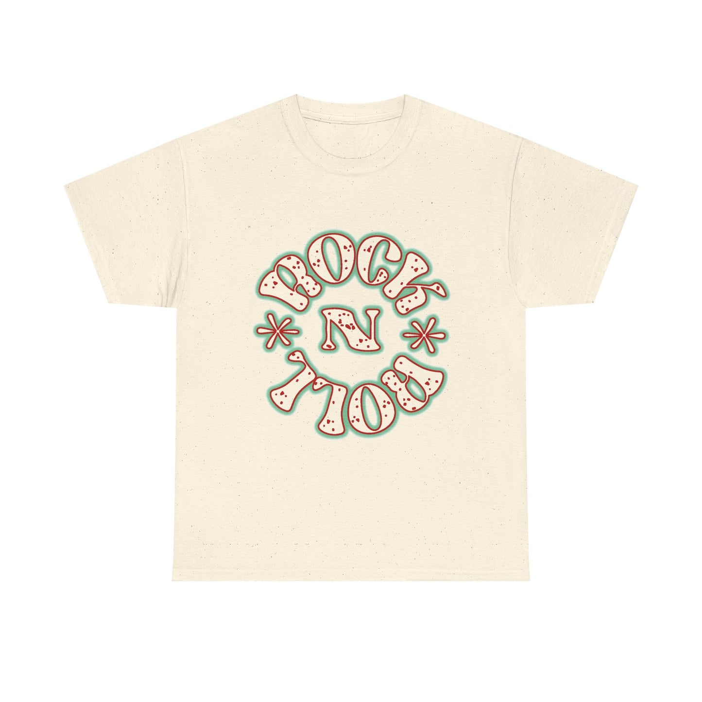 Music Nostalgia Rock N Roll Unisex Cotton Tee, Colorful Boho and Hippie Style Top, Artistic Typographic Design