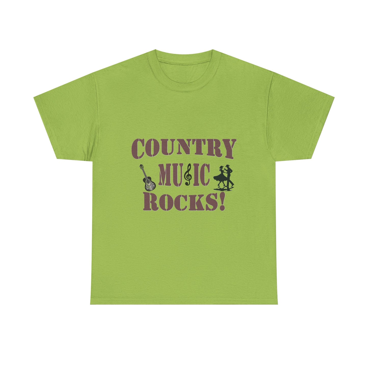 Music Nostalgia Country Music Rocks Unisex Cotton Tee, Artistic Typography Top, Retro Style Graphic Tee