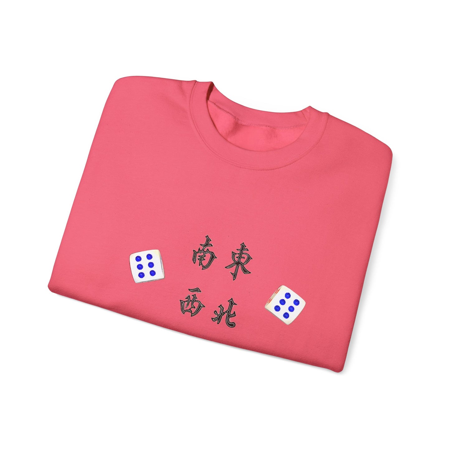 Gambler's Metaphor Mahjong Tiles Unisex Sweatshirt, Dragon Winds Dice Design, Mahjong Enthusiast Gift, Cozy Jumper, Gamer Apparel