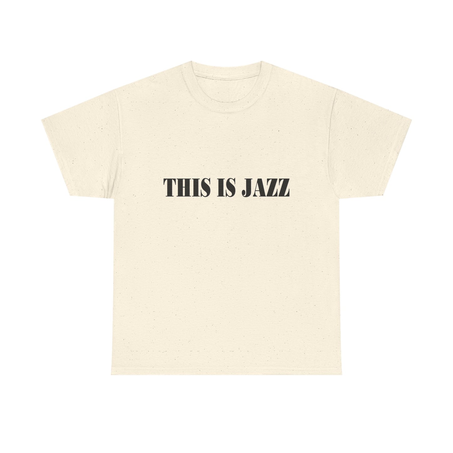 Music Nostalgia THIS IS JAZZ Unisex Cotton Shirt, Colorful Boho and Hippie Style Top, Artistic Typographic Design Shirt