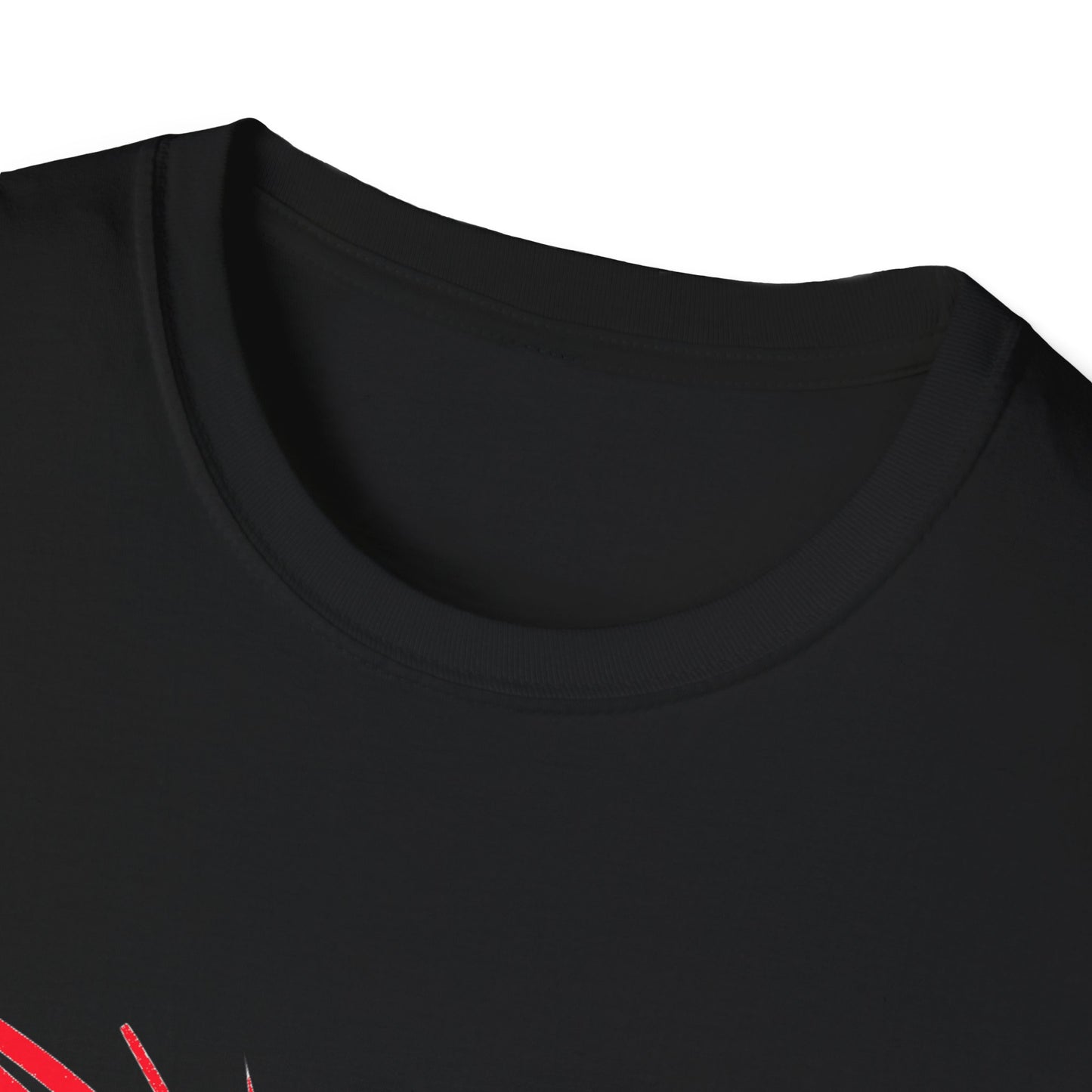 Cute Cat Face Unisex Soft-style T-Shirt, Red-Eyed Scaredy Cat Face for Cat Ladies, Cat Moms and Cat Lovers Graphic Tee