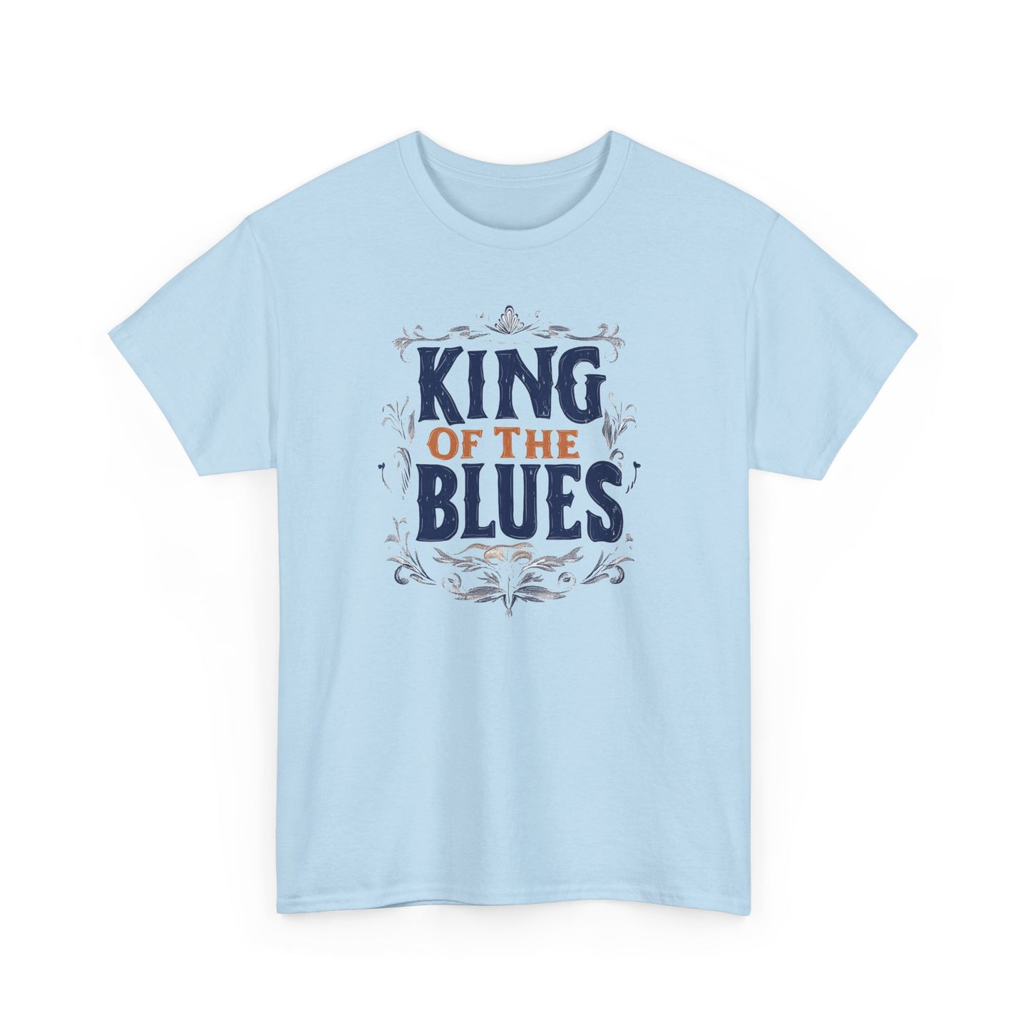 Music Nostalgia King Of The Blues Unisex Cotton Tee, Colorful Retro Style Top, Artistic Typographic Design Shirt