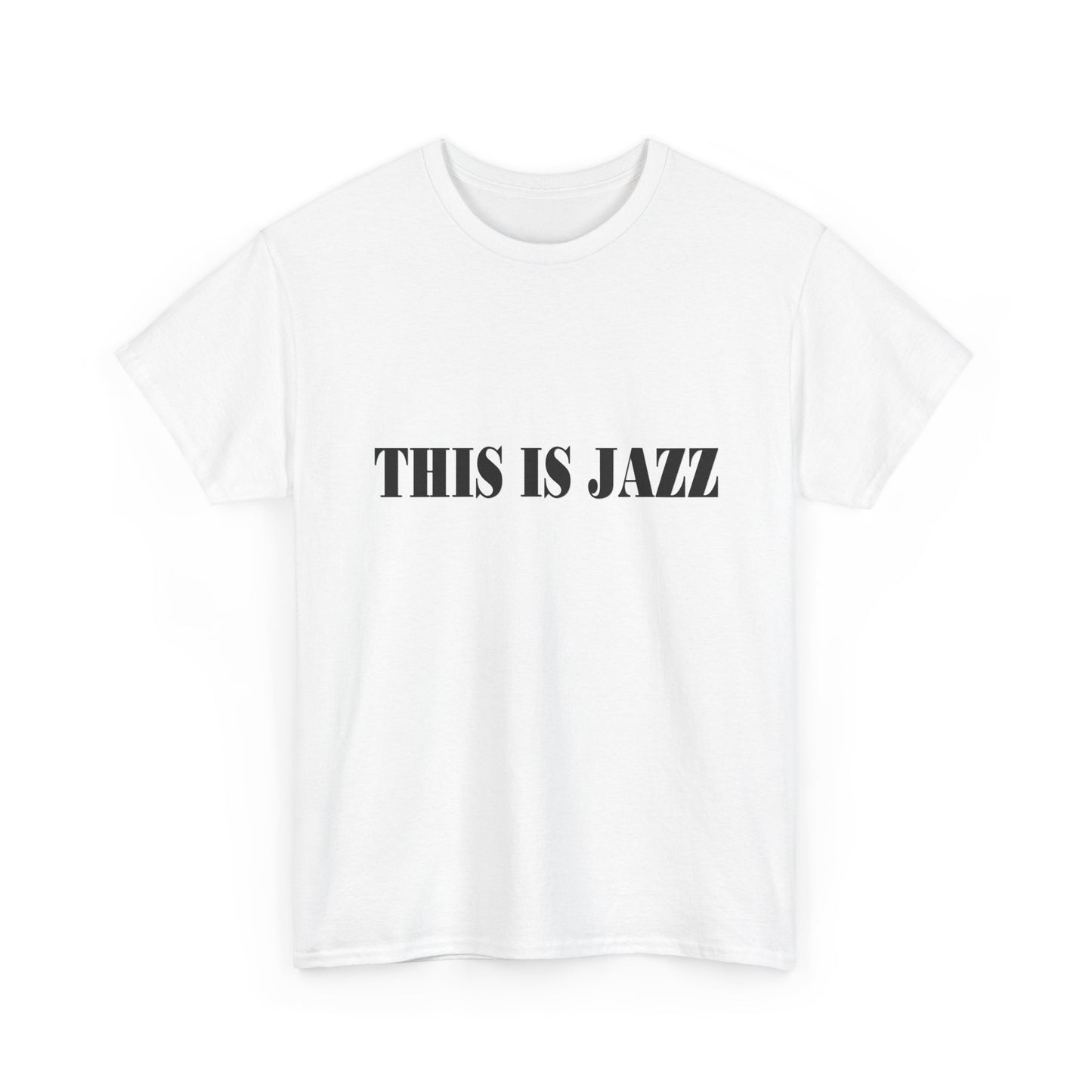 Music Nostalgia THIS IS JAZZ Unisex Cotton Shirt, Colorful Boho and Hippie Style Top, Artistic Typographic Design Shirt