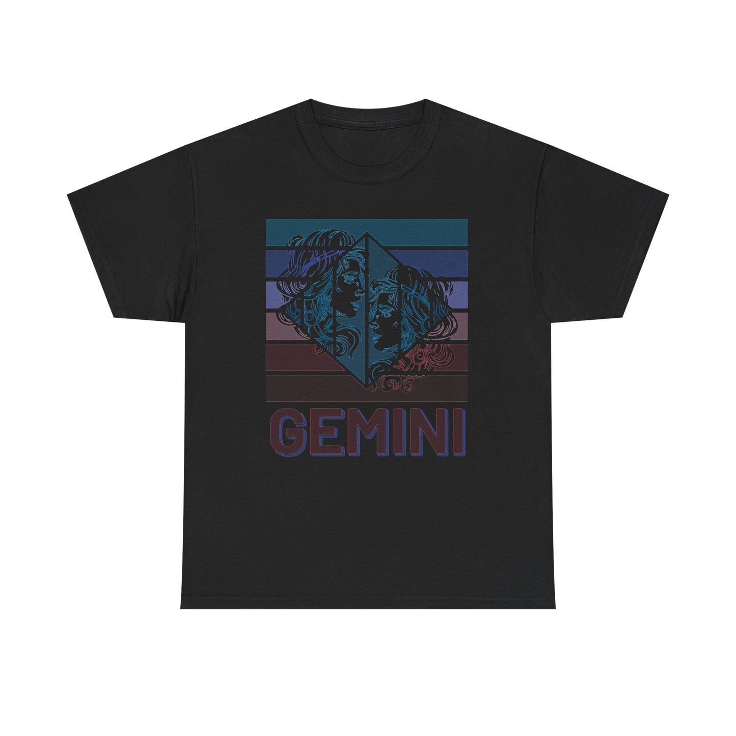Gemini Zodiac Unisex Heavy Cotton Tee, Astrology Gift Shirt, Birthday Gift for Gemini, Zodiac Sign Tee, Horoscope T-Shirt, Retro Design
