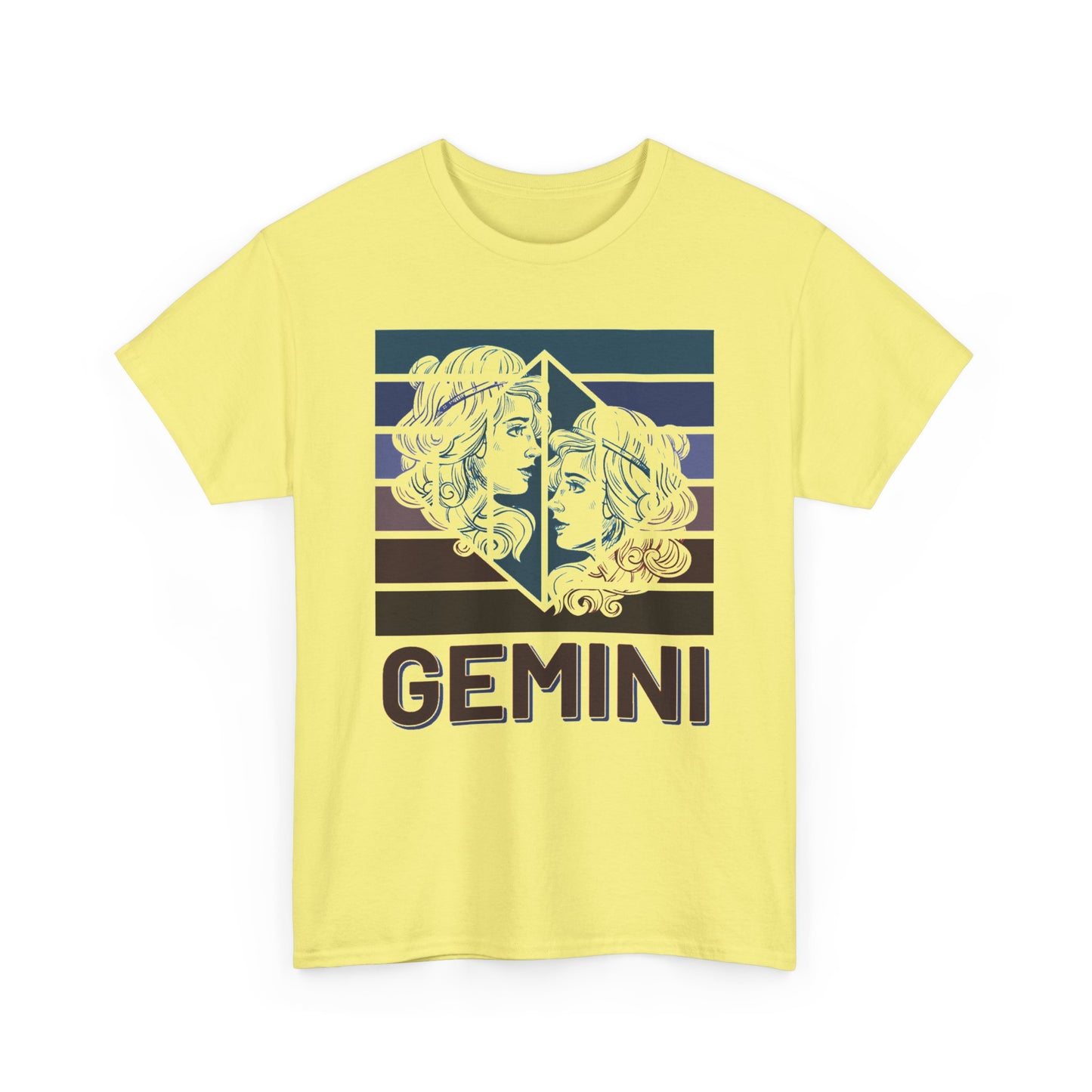 Gemini Zodiac Unisex Heavy Cotton Tee, Astrology Gift Shirt, Birthday Gift for Gemini, Zodiac Sign Tee, Horoscope T-Shirt, Retro Design