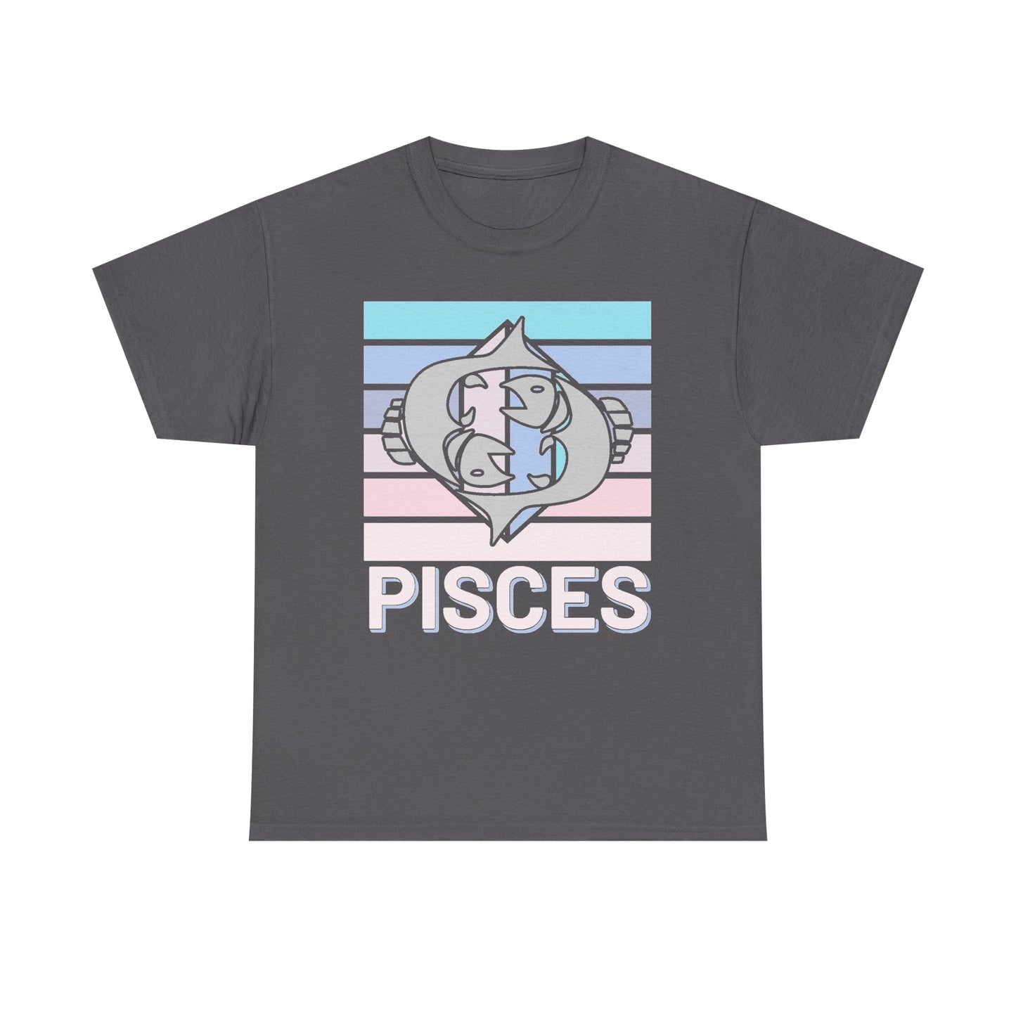 Pisces Retro Tee, Vintage Zodiac T-Shirt, Astrology Unisex Shirt, Horoscope Design, Heavy Cotton Top, Retro Pisces Shirt