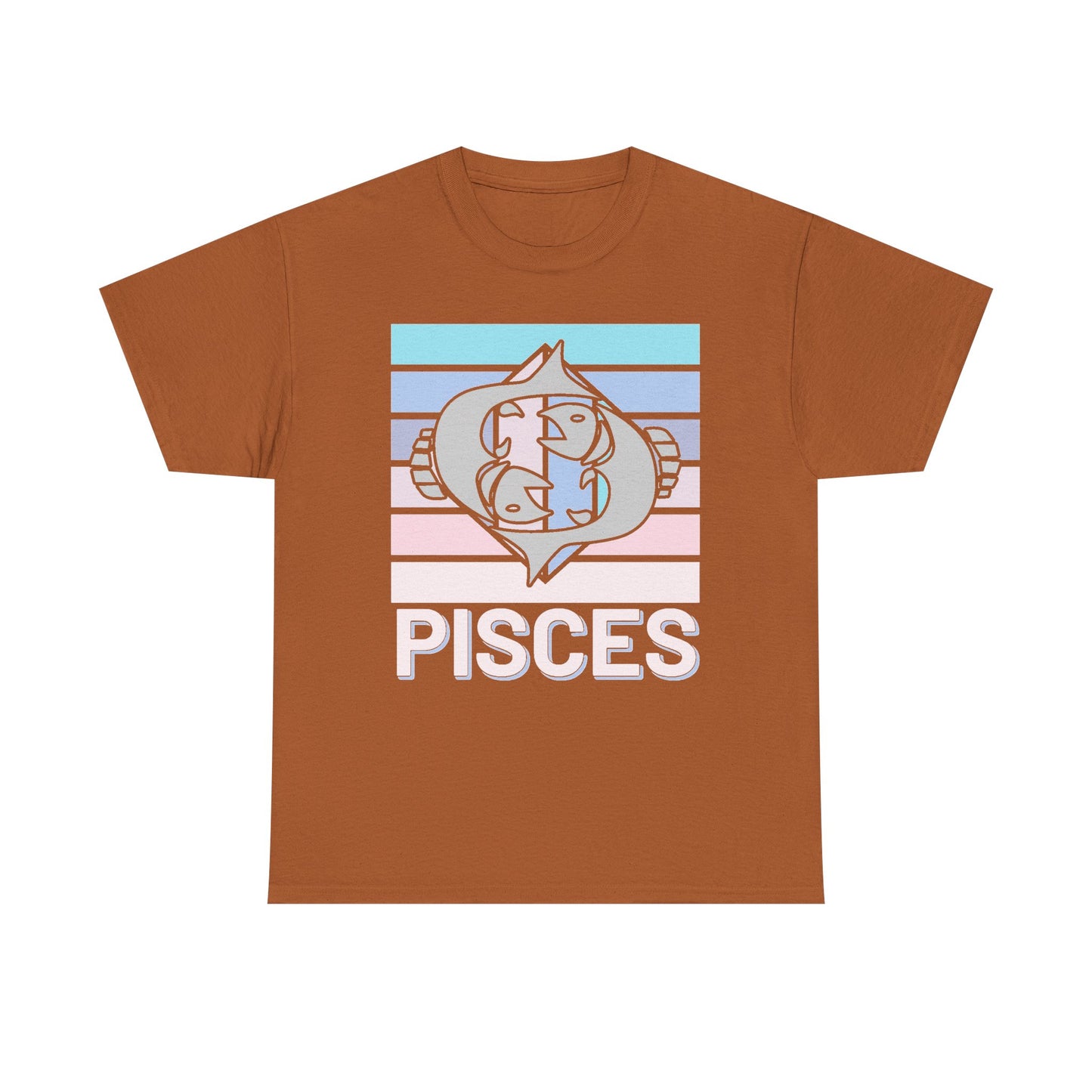 Pisces Retro Tee, Vintage Zodiac T-Shirt, Astrology Unisex Shirt, Horoscope Design, Heavy Cotton Top, Retro Pisces Shirt