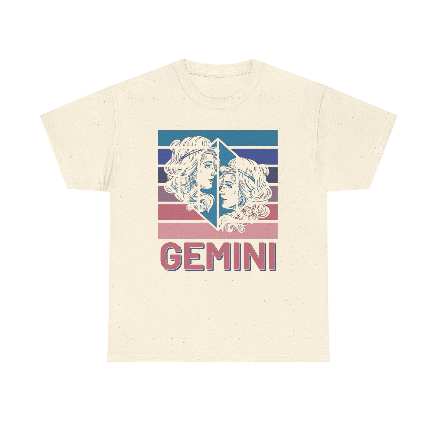 Gemini Zodiac Tee, Unisex Heavy Cotton Shirt for Astrology Lovers, Birthday Gift, Vintage Design, Retro Horoscope Style, Star Sign Apparel