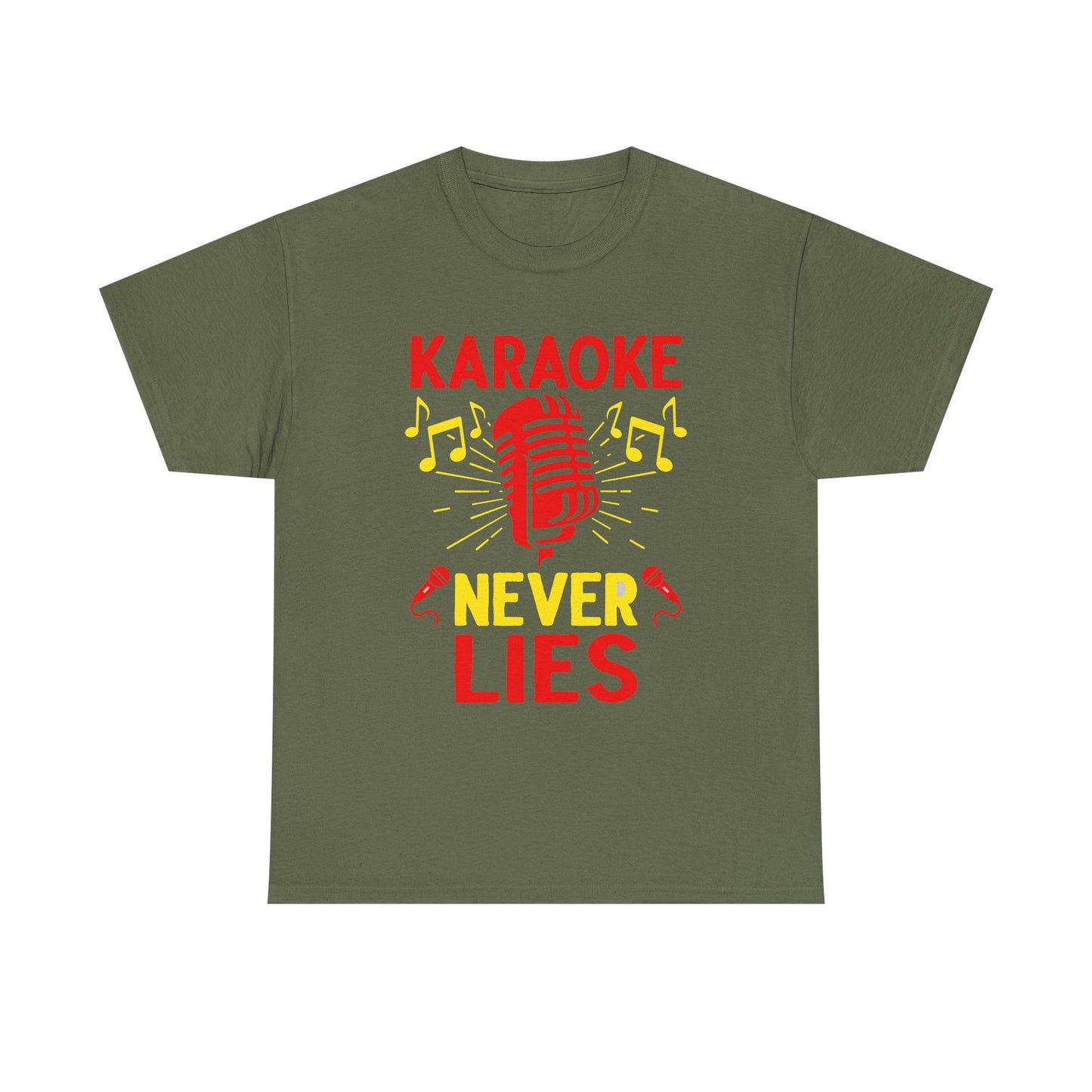 Music Nostalgia, 'Karaoke Never Lies' Unisex Heavy Cotton Tee, Fun Karaoke T-Shirt, Music Lover Gift, Party Shirt, Singing Tee, Casual Wear
