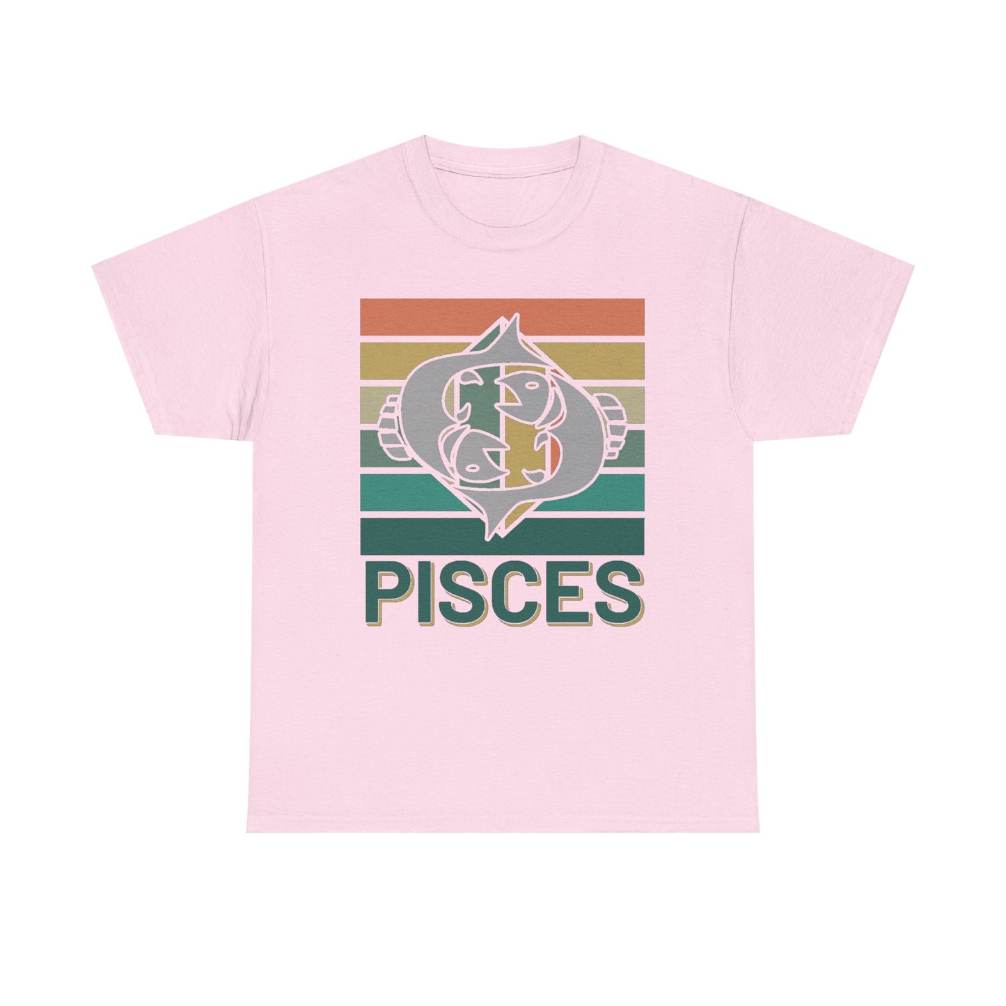 Pisces Tee, Retro Vintage Unisex T-shirt, Astrology Sign Shirt, Zodiac Design Top, Heavy Cotton Clothing, Horoscope Gift