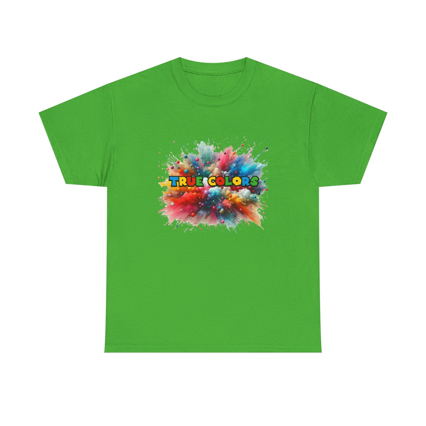 Music Nostalgia True Colors Unisex Cotton Tee, Colorful Boho and Hippie Style Top, Artistic Typographic Design T-shirt
