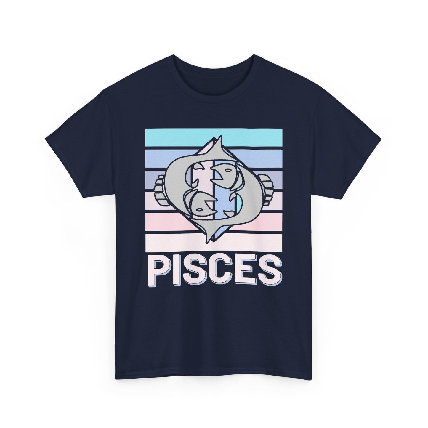 Pisces Retro Tee, Vintage Zodiac T-Shirt, Astrology Unisex Shirt, Horoscope Design, Heavy Cotton Top, Retro Pisces Shirt