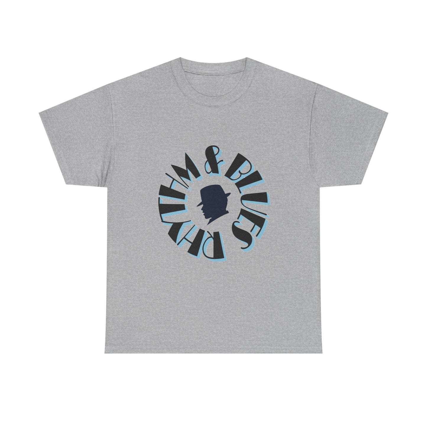 Music Nostalgia Rhythm and Blues Unisex Cotton Tee, Broadway Style Font in Artistic Typography Design Shirt