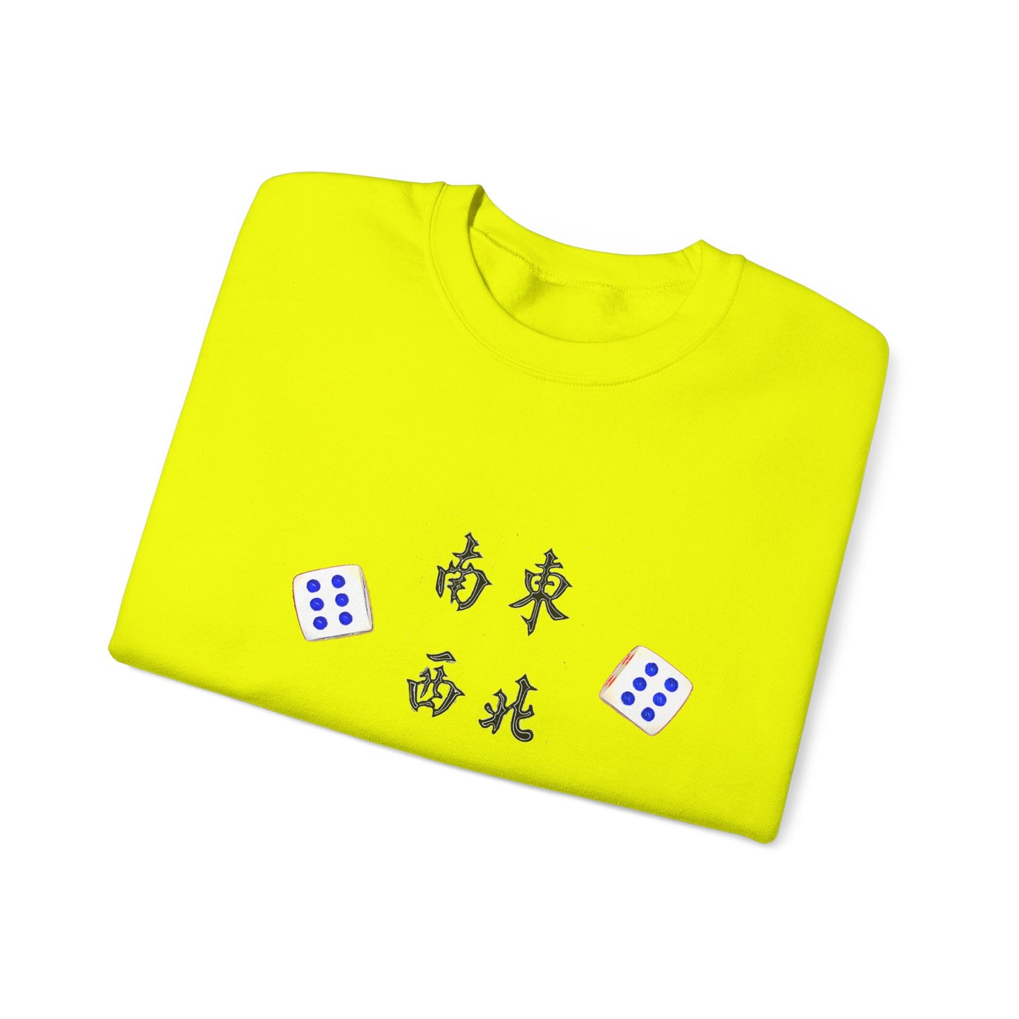 Gambler's Metaphor Mahjong Tiles Unisex Sweatshirt, Dragon Winds Dice Design, Mahjong Enthusiast Gift, Cozy Jumper, Gamer Apparel