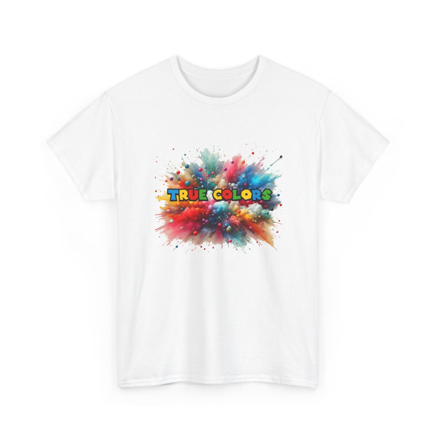 Music Nostalgia True Colors Unisex Cotton Tee, Colorful Boho and Hippie Style Top, Artistic Typographic Design T-shirt