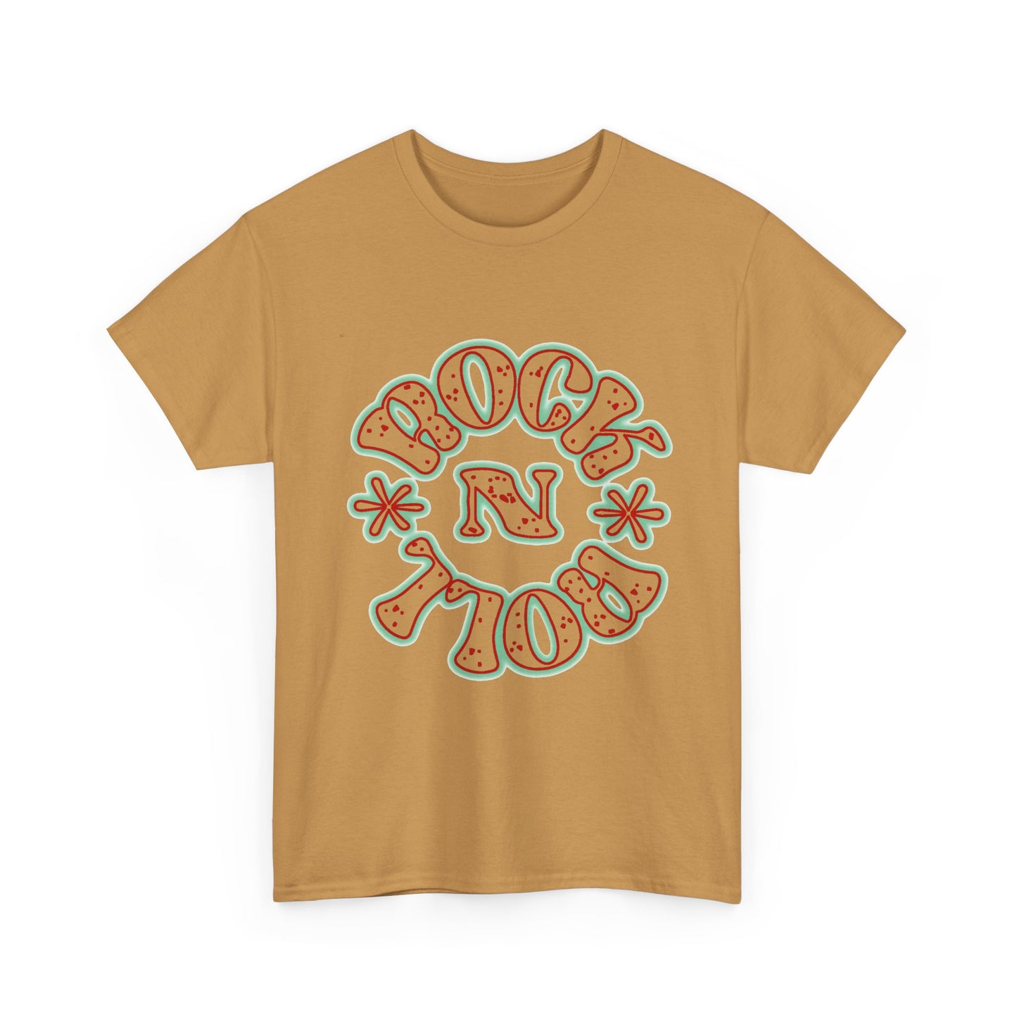 Music Nostalgia Rock N Roll Unisex Cotton Tee, Colorful Boho and Hippie Style Top, Artistic Typographic Design