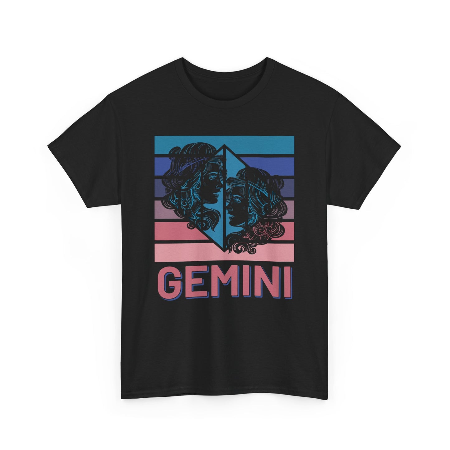 Gemini Zodiac Tee, Unisex Heavy Cotton Shirt for Astrology Lovers, Birthday Gift, Vintage Design, Retro Horoscope Style, Star Sign Apparel
