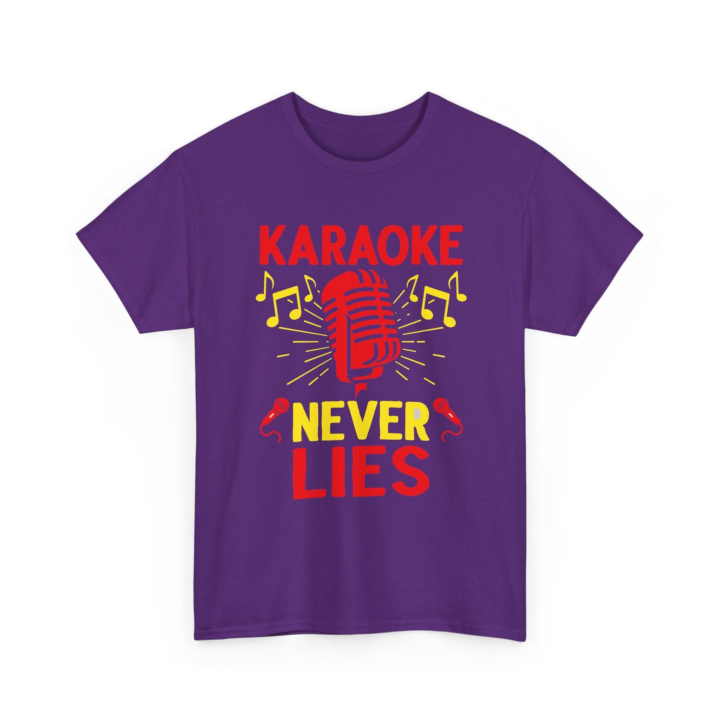 Music Nostalgia, 'Karaoke Never Lies' Unisex Heavy Cotton Tee, Fun Karaoke T-Shirt, Music Lover Gift, Party Shirt, Singing Tee, Casual Wear