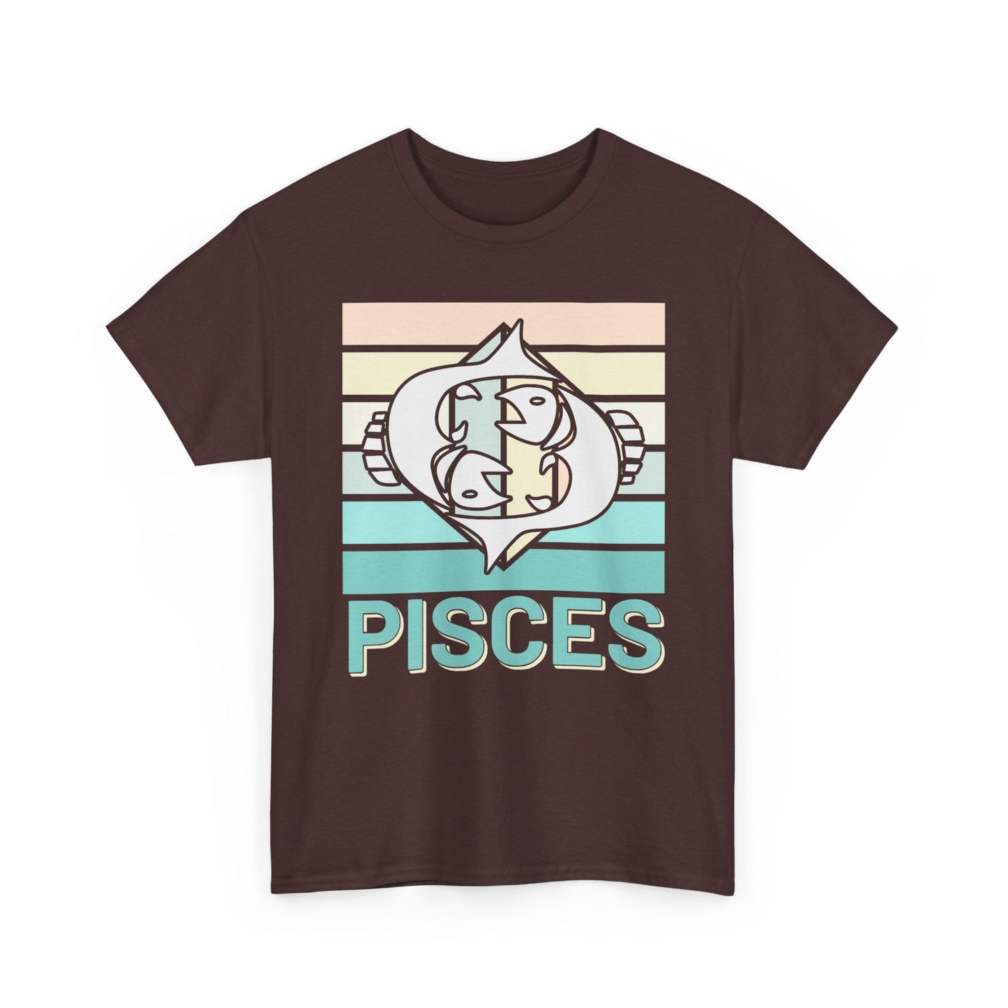 Pisces Zodiac Unisex Tee, Vintage Retro Astrology Sign Shirt, Horoscope Constellation Gift, Astro Lover Birthday Present, Heavy Cotton