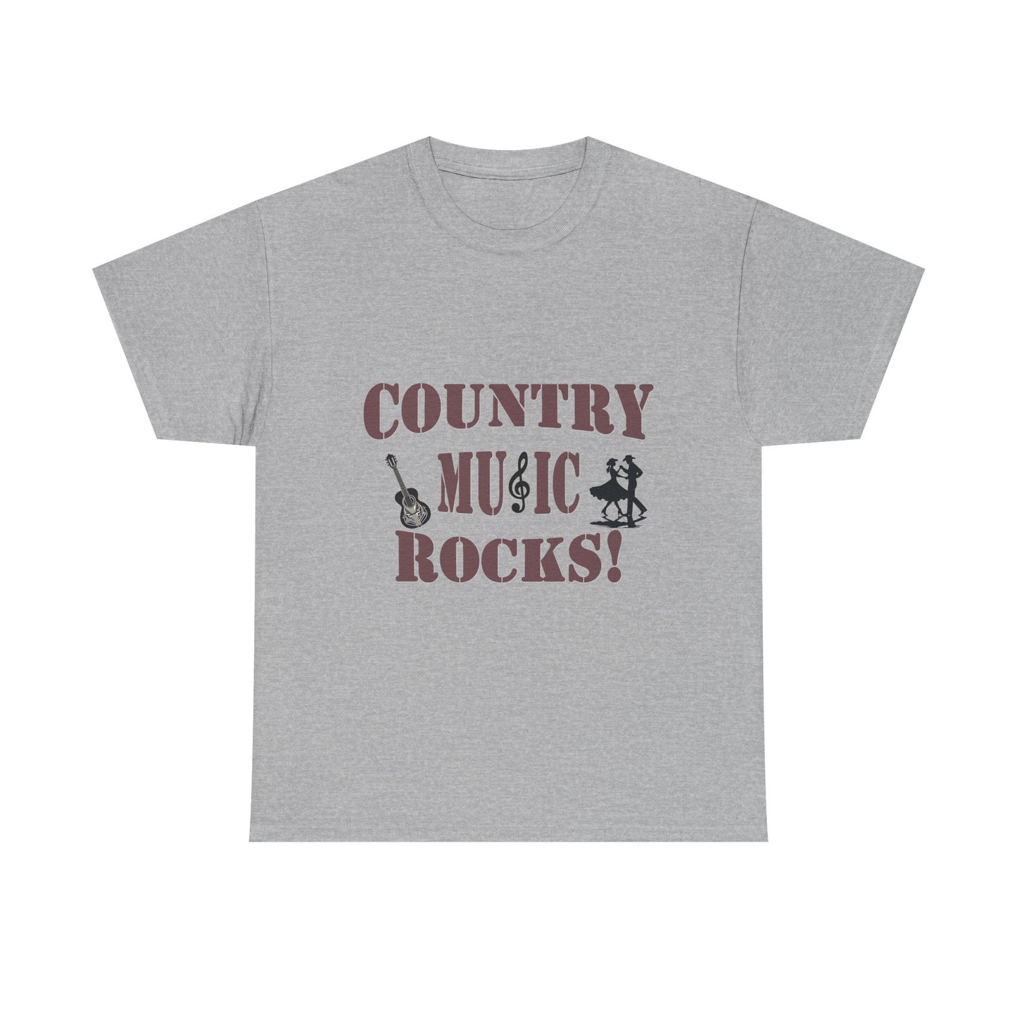 Music Nostalgia Country Music Rocks Unisex Cotton Tee, Artistic Typography Top, Retro Style Graphic Tee