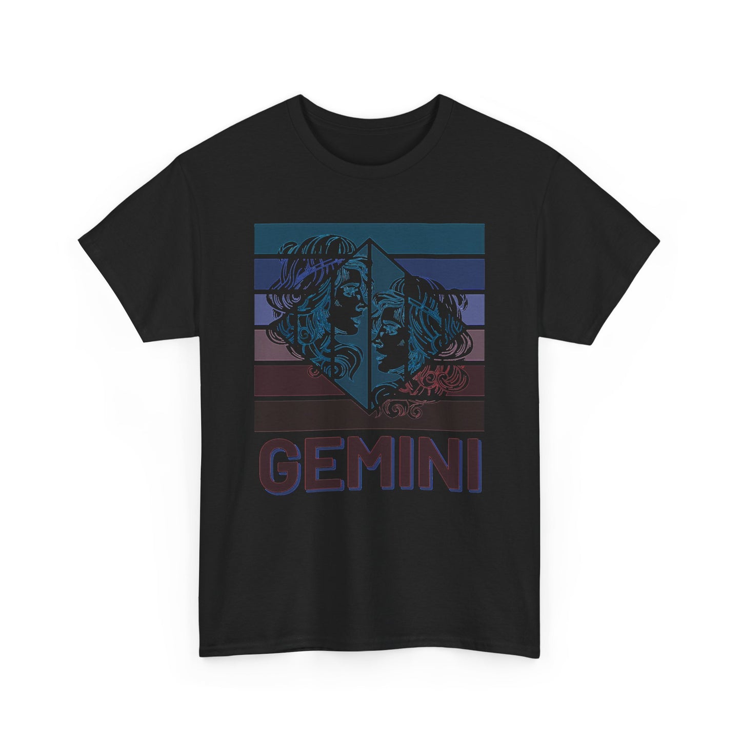 Gemini Zodiac Unisex Heavy Cotton Tee, Astrology Gift Shirt, Birthday Gift for Gemini, Zodiac Sign Tee, Horoscope T-Shirt, Retro Design