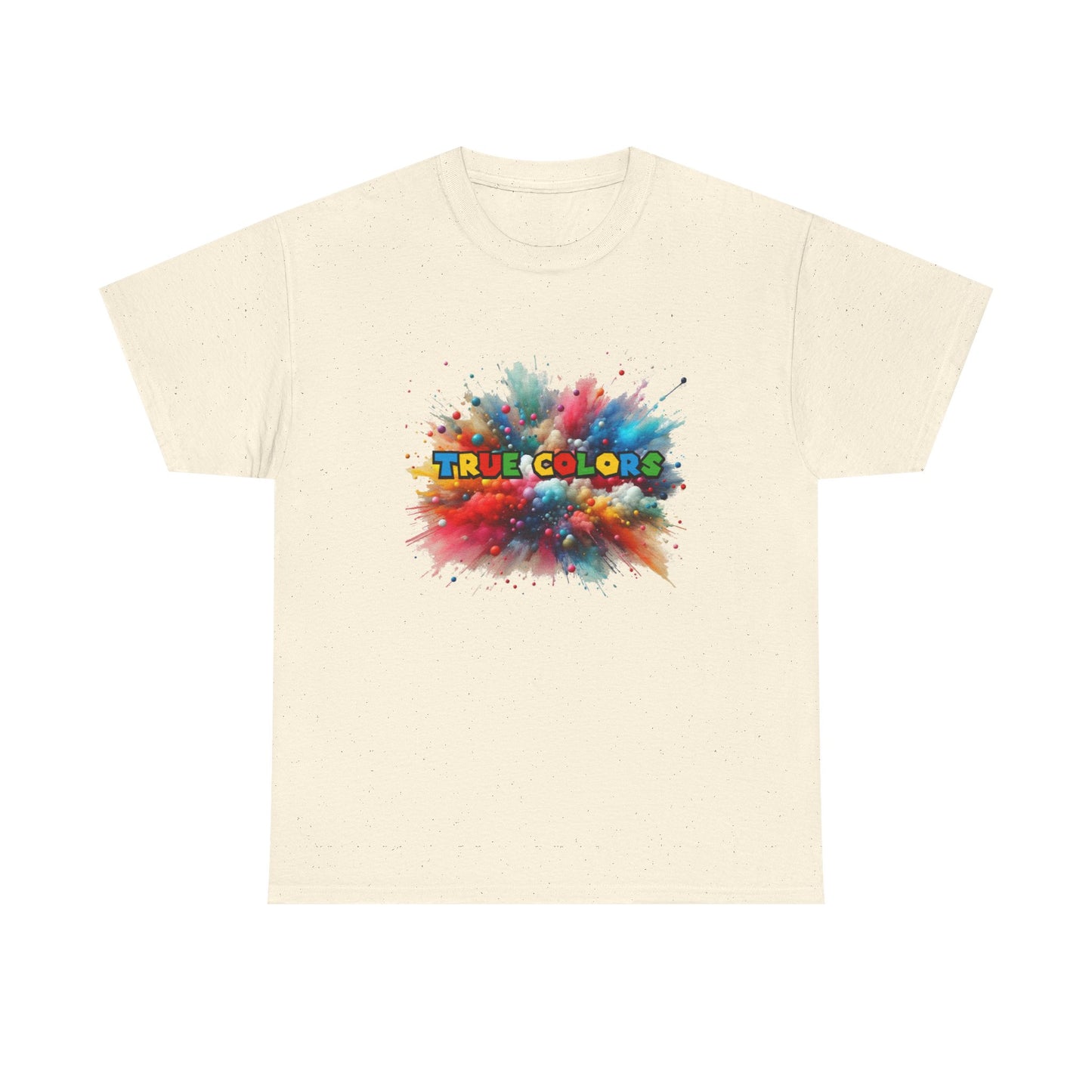 Music Nostalgia True Colors Unisex Cotton Tee, Colorful Boho and Hippie Style Top, Artistic Typographic Design T-shirt