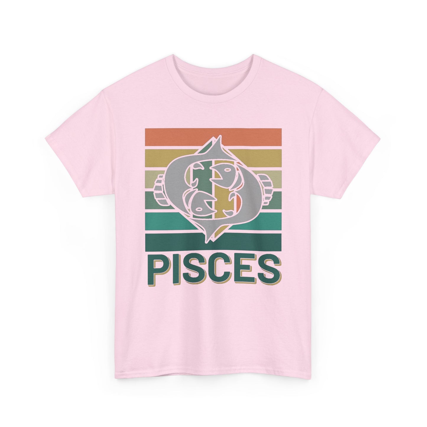 Pisces Tee, Retro Vintage Unisex T-shirt, Astrology Sign Shirt, Zodiac Design Top, Heavy Cotton Clothing, Horoscope Gift