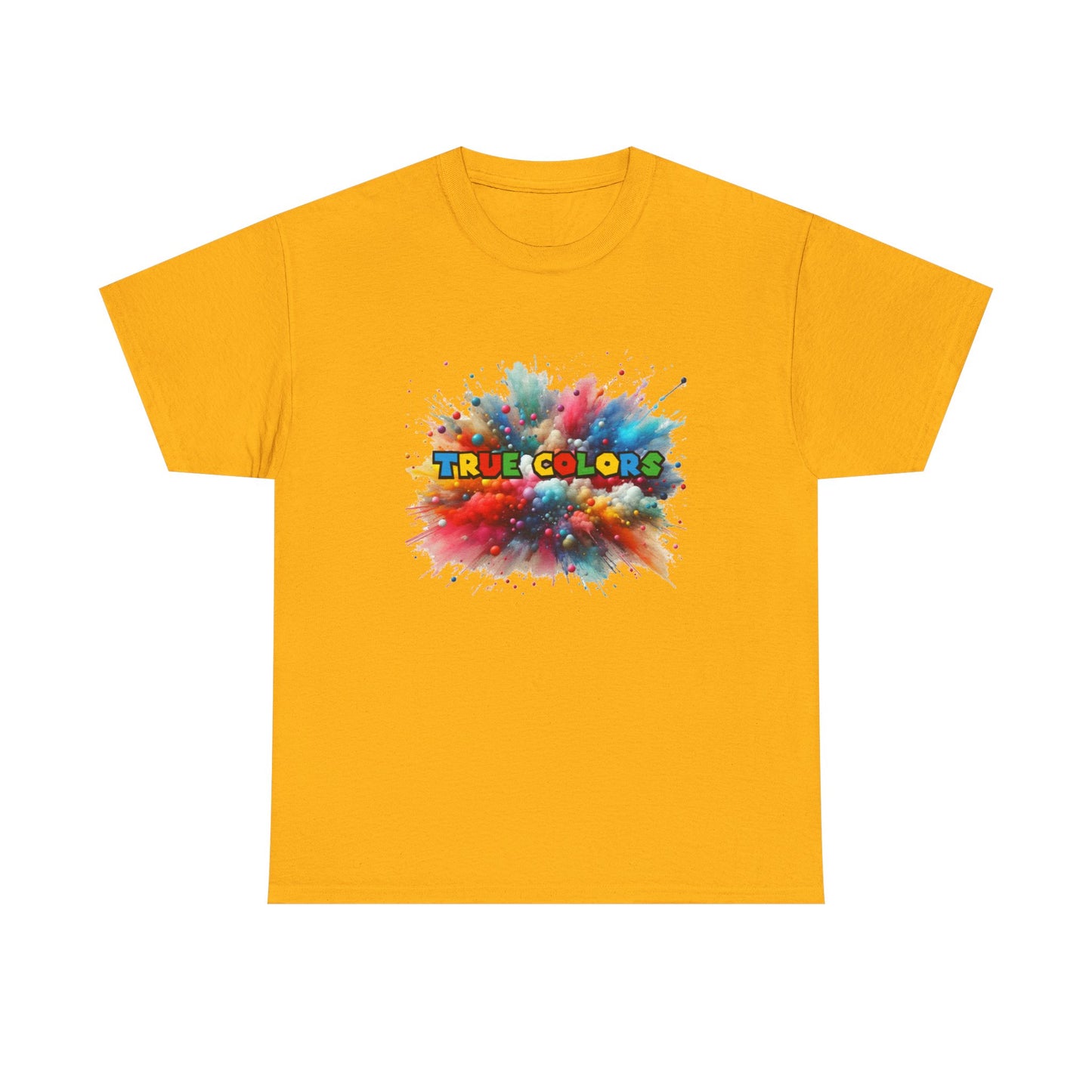 Music Nostalgia True Colors Unisex Cotton Tee, Colorful Boho and Hippie Style Top, Artistic Typographic Design T-shirt
