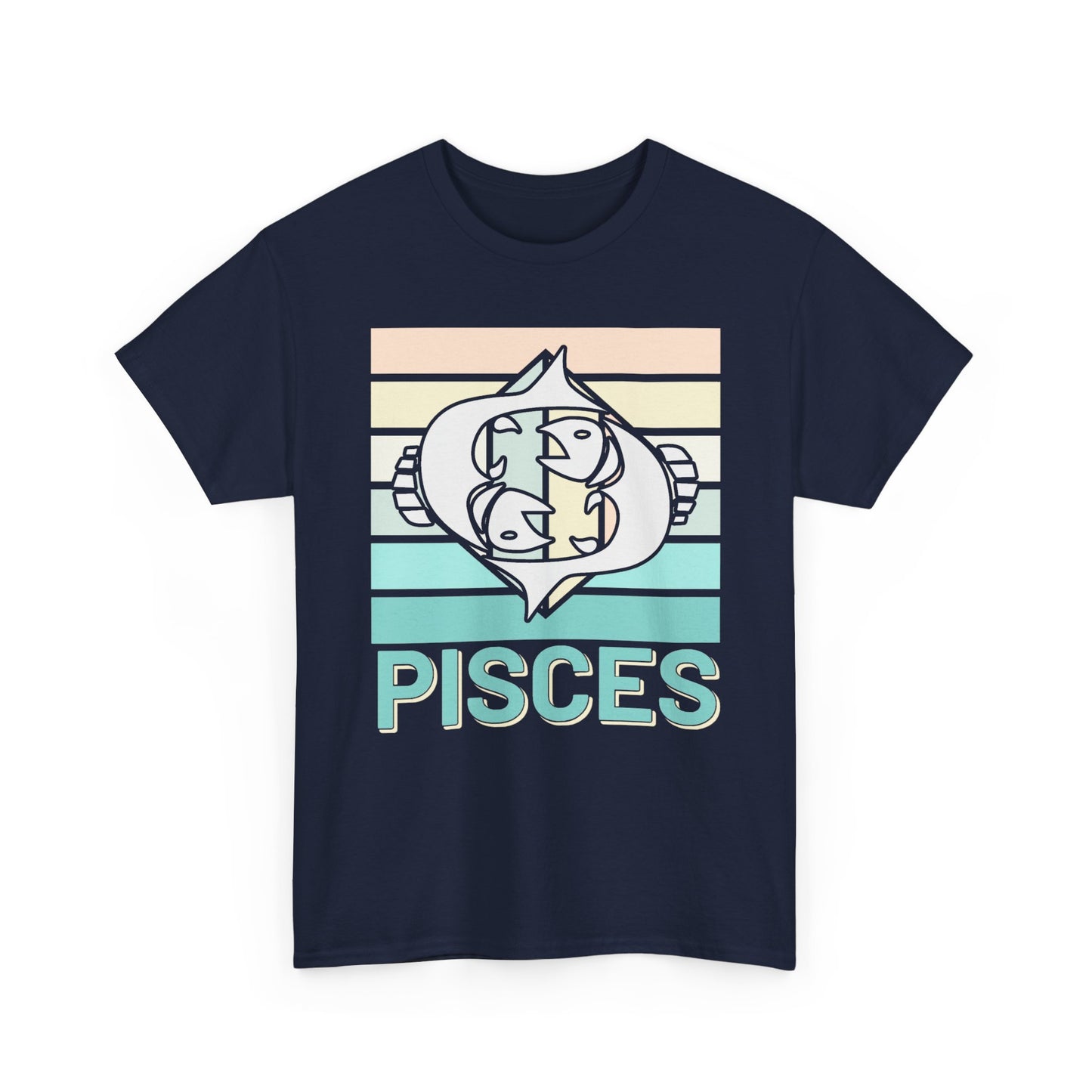 Pisces Zodiac Unisex Tee, Vintage Retro Astrology Sign Shirt, Horoscope Constellation Gift, Astro Lover Birthday Present, Heavy Cotton