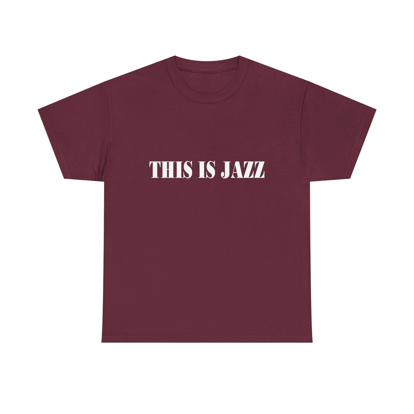 Music Nostalgia THIS IS JAZZ Unisex Cotton Shirt, Colorful Boho and Hippie Style Top, Artistic Typographic Design Shirt