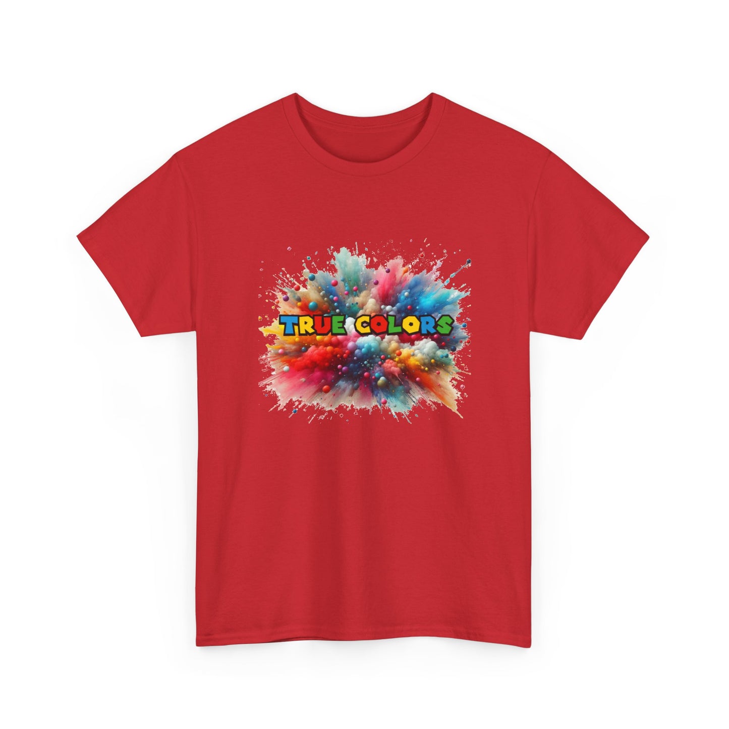 Music Nostalgia True Colors Unisex Cotton Tee, Colorful Boho and Hippie Style Top, Artistic Typographic Design T-shirt