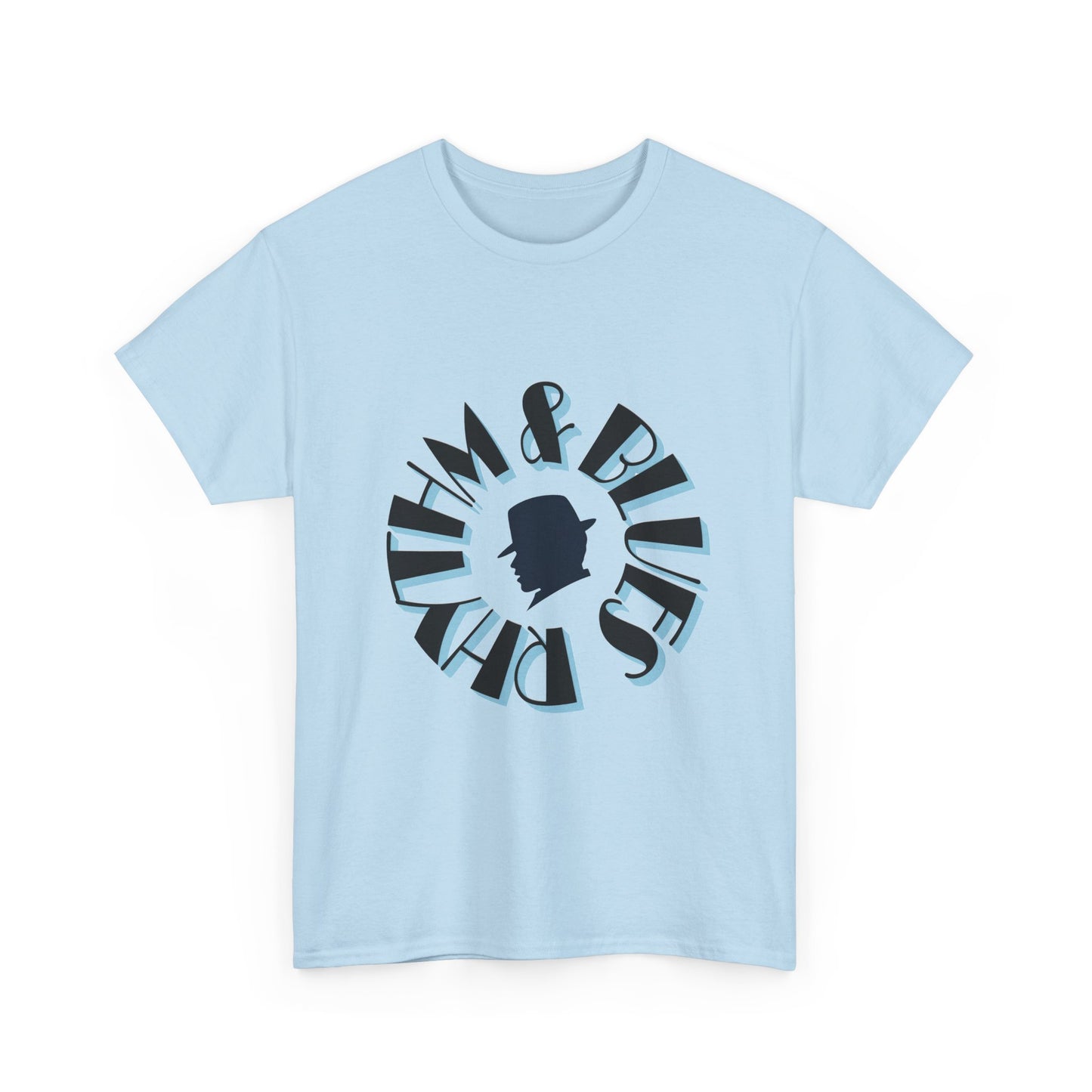 Music Nostalgia Rhythm and Blues Unisex Cotton Tee, Broadway Style Font in Artistic Typography Design Shirt