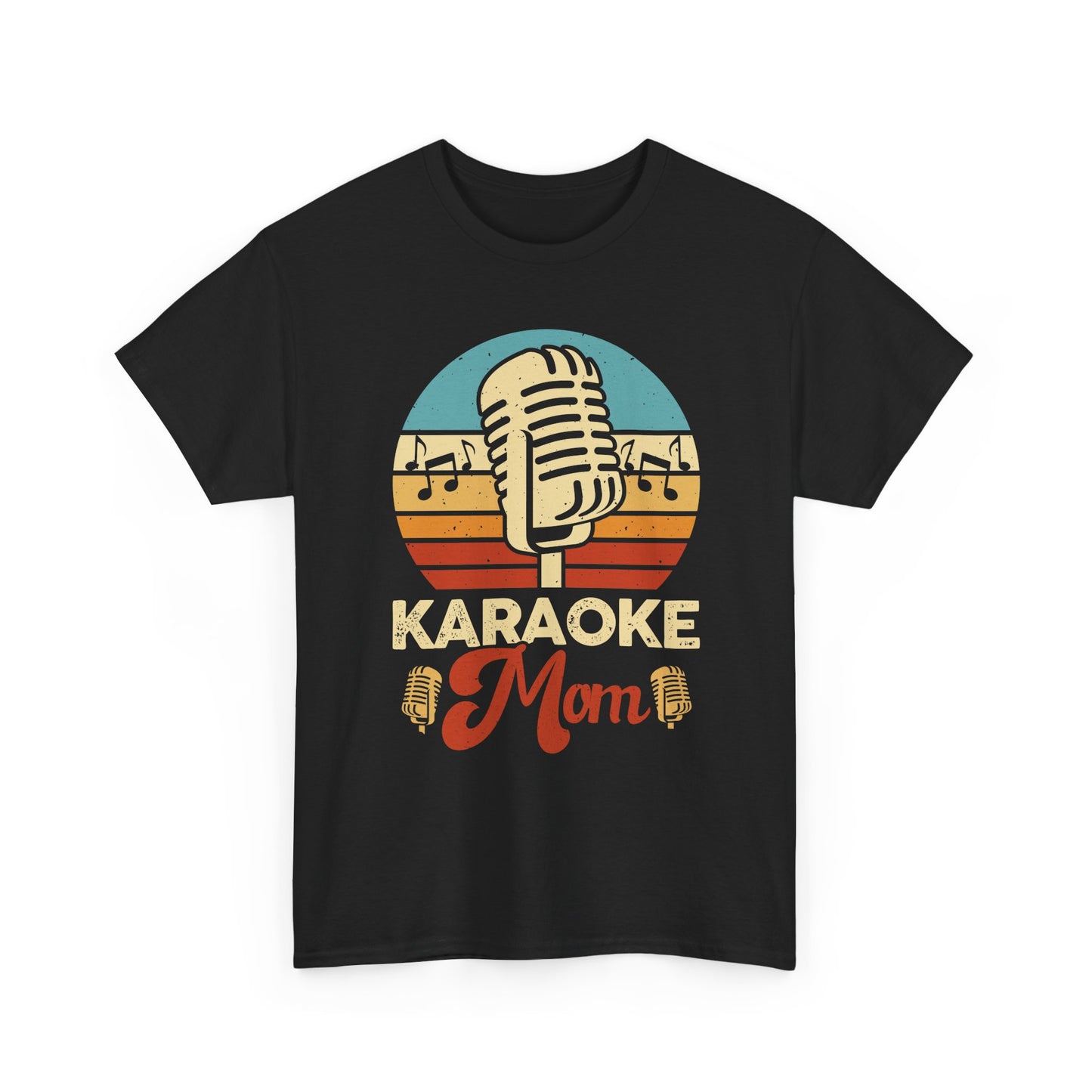 Karaoke Vibe, Karaoke Mom Unisex Heavy Cotton Tee | Fun Gift for Moms, Music Lovers, Family Gatherings, Birthdays, Singing Events