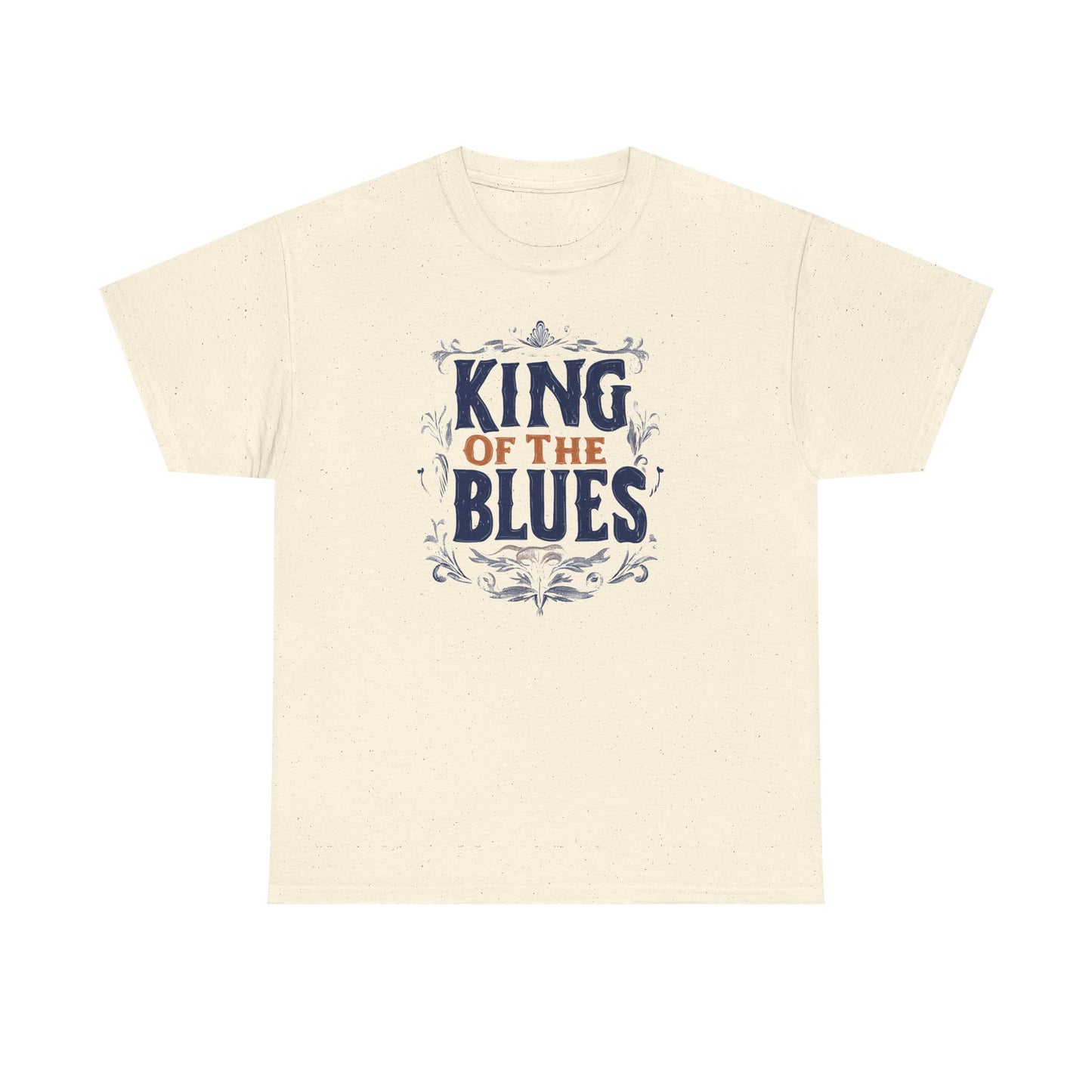 Music Nostalgia King Of The Blues Unisex Cotton Tee, Colorful Retro Style Top, Artistic Typographic Design Shirt