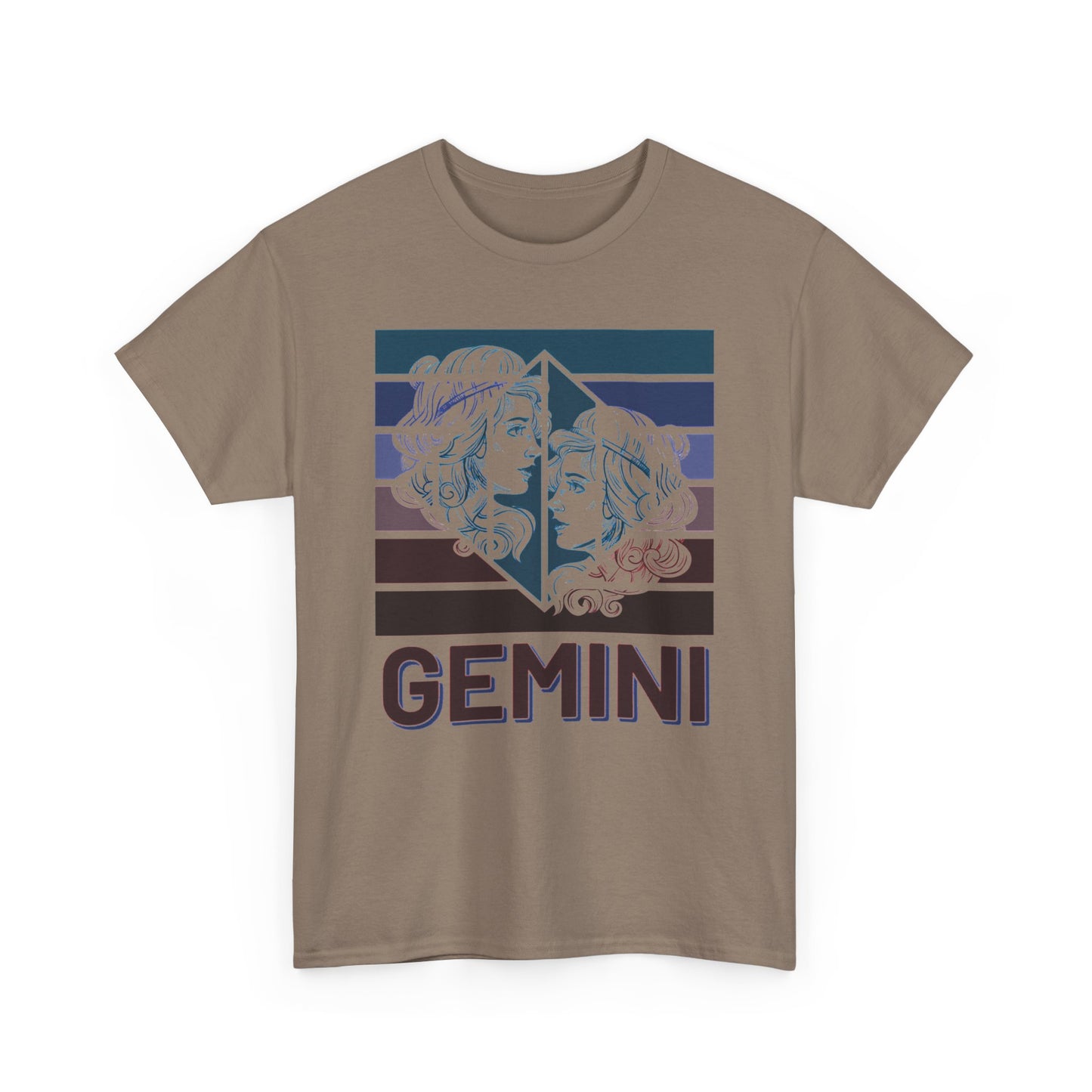 Gemini Zodiac Unisex Heavy Cotton Tee, Astrology Gift Shirt, Birthday Gift for Gemini, Zodiac Sign Tee, Horoscope T-Shirt, Retro Design