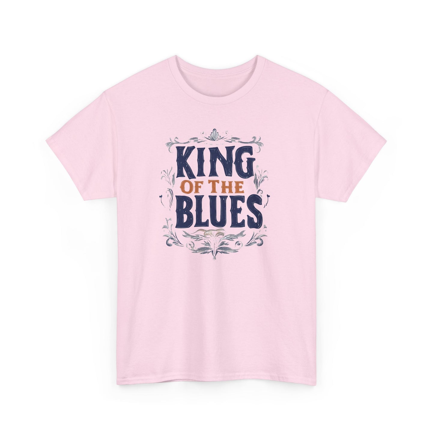 Music Nostalgia King Of The Blues Unisex Cotton Tee, Colorful Retro Style Top, Artistic Typographic Design Shirt