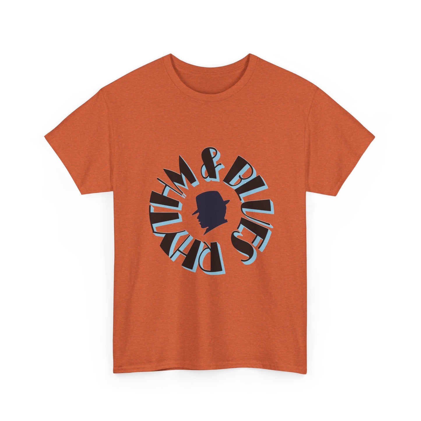 Music Nostalgia Rhythm and Blues Unisex Cotton Tee, Broadway Style Font in Artistic Typography Design Shirt
