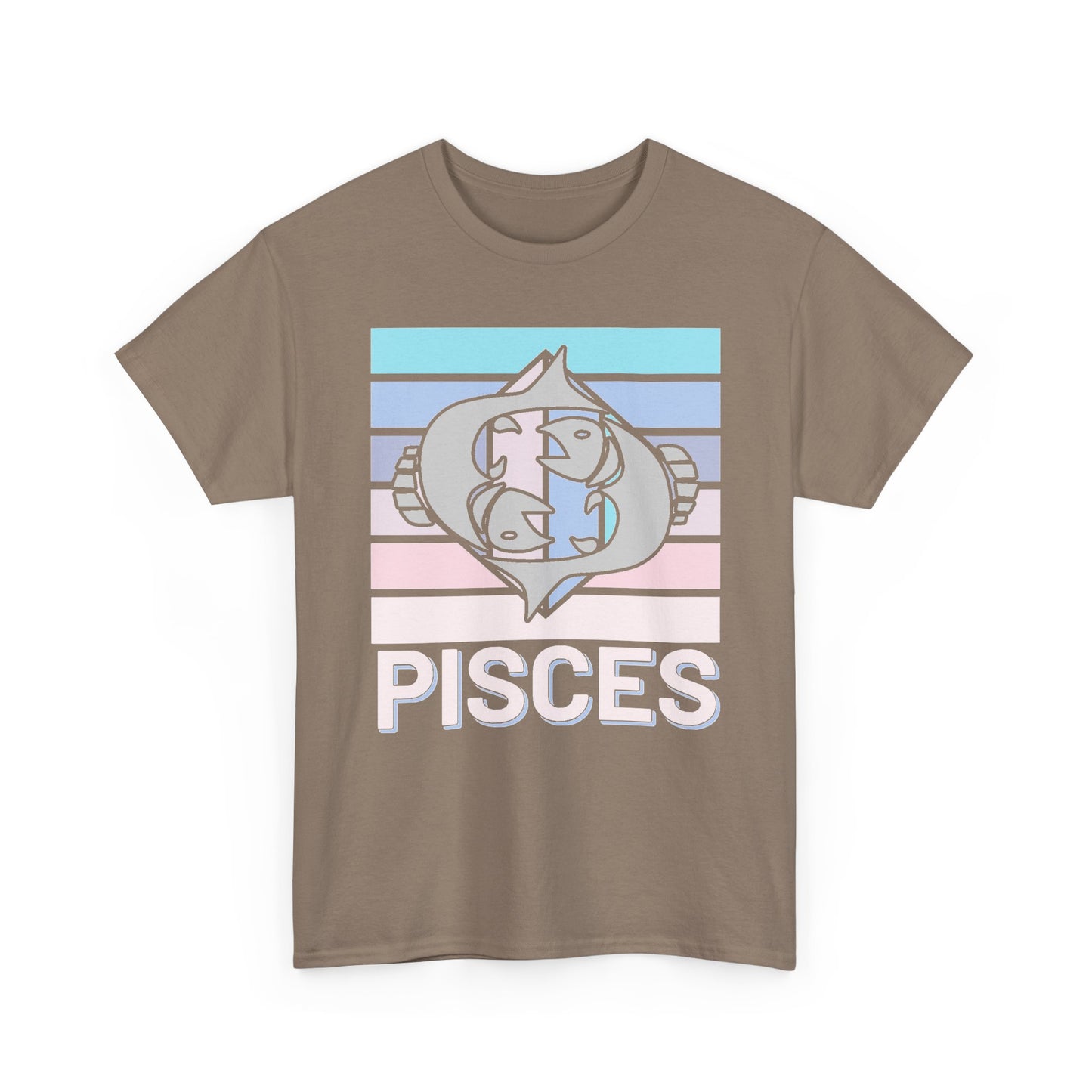 Pisces Retro Tee, Vintage Zodiac T-Shirt, Astrology Unisex Shirt, Horoscope Design, Heavy Cotton Top, Retro Pisces Shirt