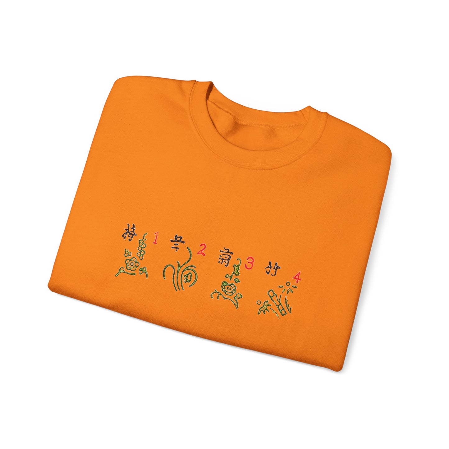 Mahjong Four Seasons Sweatshirt, Chinese Tile Game Design, Elegant Exquisite Sweater, Gift for Game Nights, Unisex Jumper, Winter Holidays