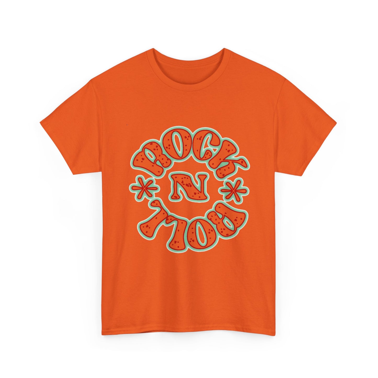 Music Nostalgia Rock N Roll Unisex Cotton Tee, Colorful Boho and Hippie Style Top, Artistic Typographic Design