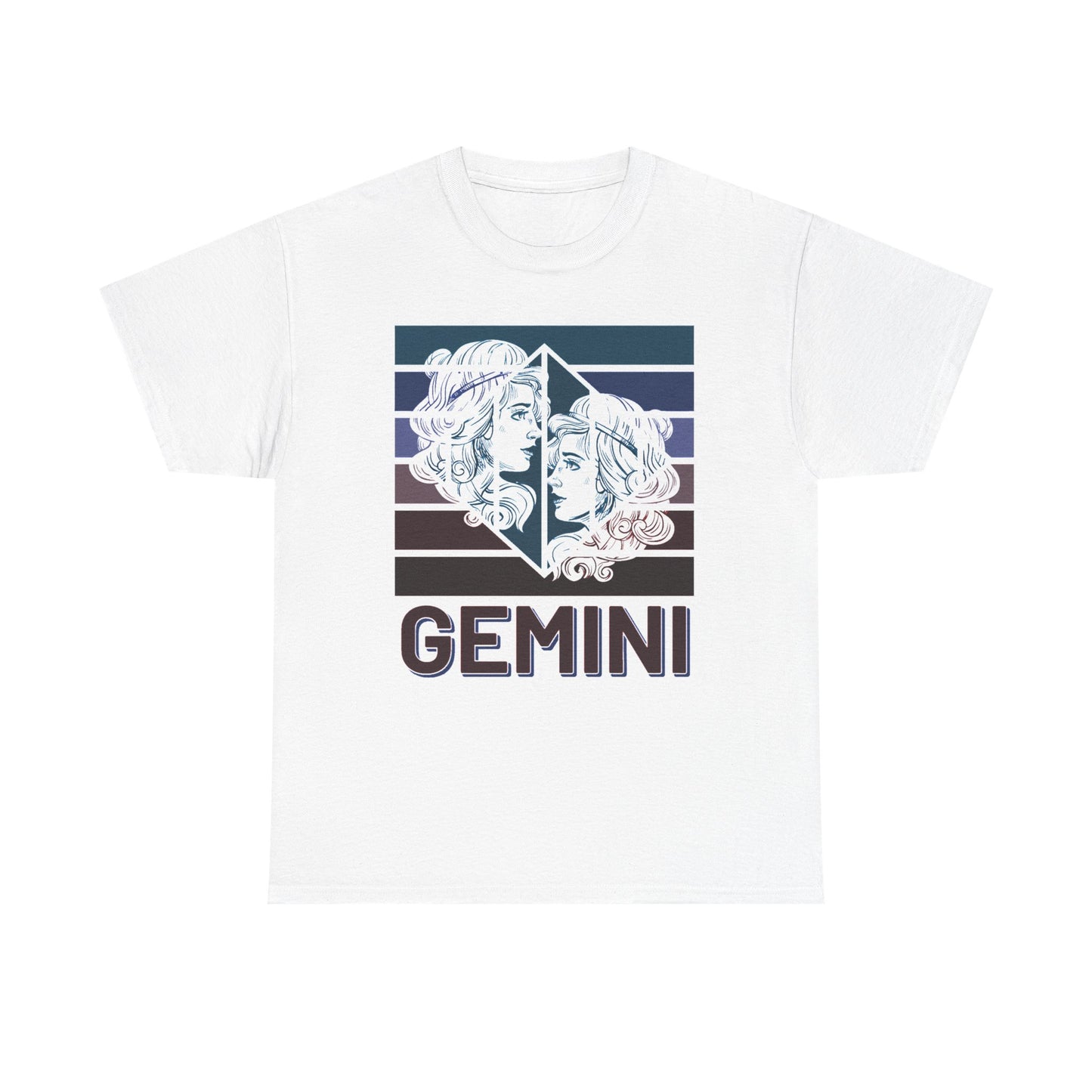 Gemini Zodiac Unisex Heavy Cotton Tee, Astrology Gift Shirt, Birthday Gift for Gemini, Zodiac Sign Tee, Horoscope T-Shirt, Retro Design