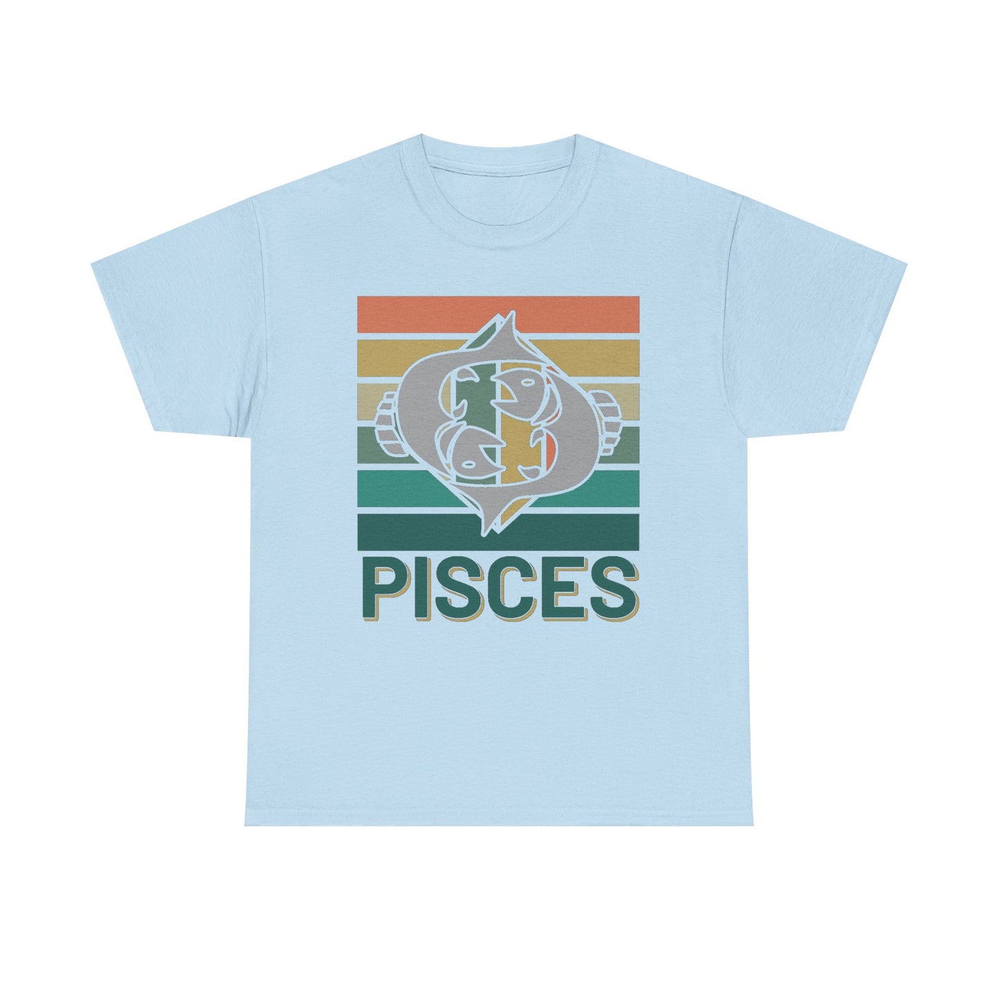 Pisces Tee, Retro Vintage Unisex T-shirt, Astrology Sign Shirt, Zodiac Design Top, Heavy Cotton Clothing, Horoscope Gift